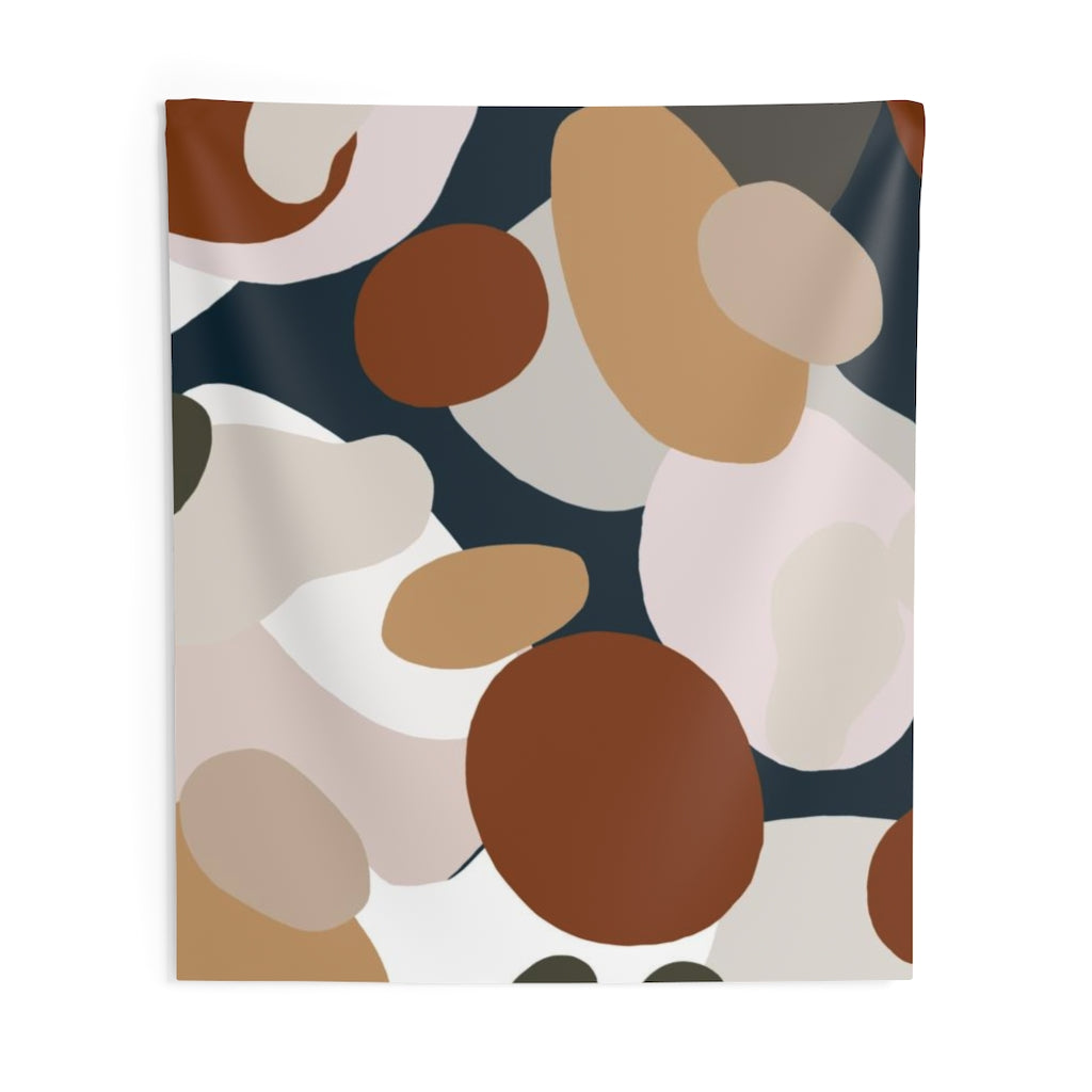 Floral Tapestry | White Beige Brown Navy