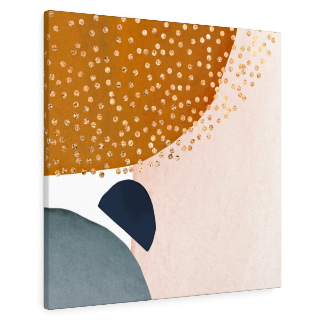 ABSTRACT WALL CANVAS ART | Dusty Blue Rust Orange Beige