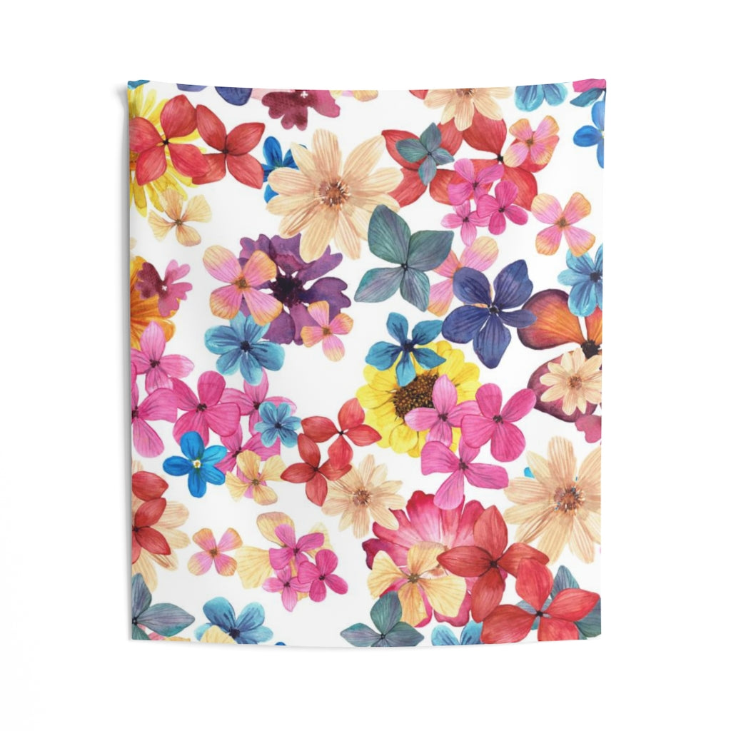 Floral Tapestry | Rainbow White Assorted Flowers