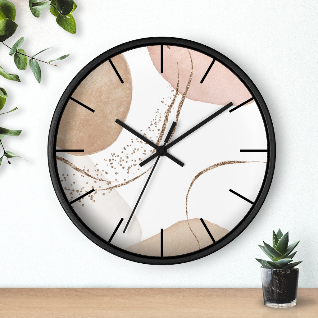 Wood, Wall Clock, Pastel, Blush Pink 10"