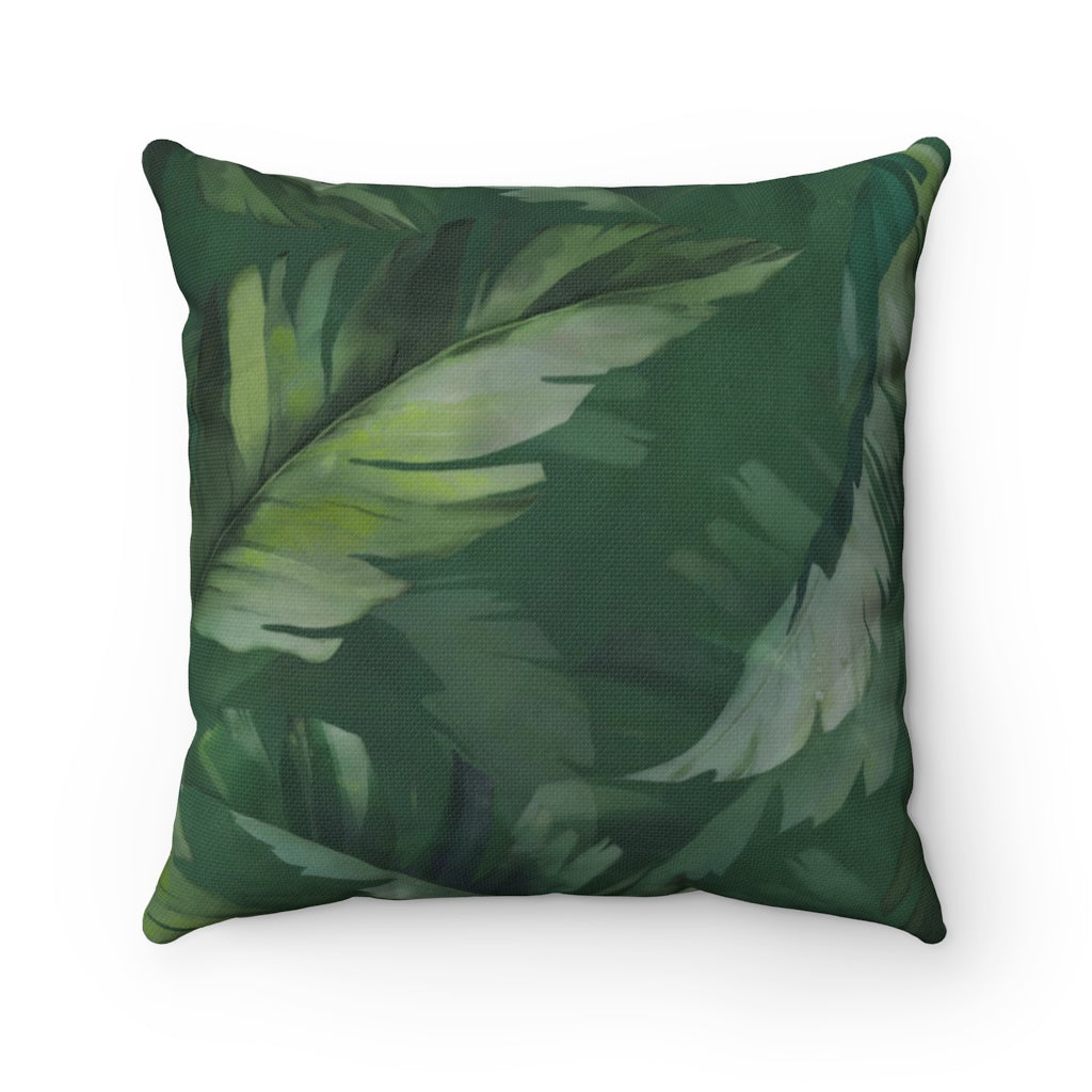 Floral Boho Pillow Cover | Emerald Forest Green