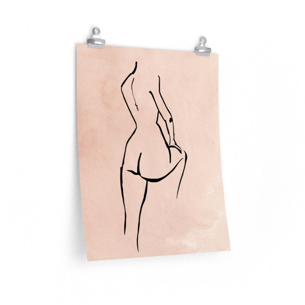 Female Art | Beige Black Art Print | Poster