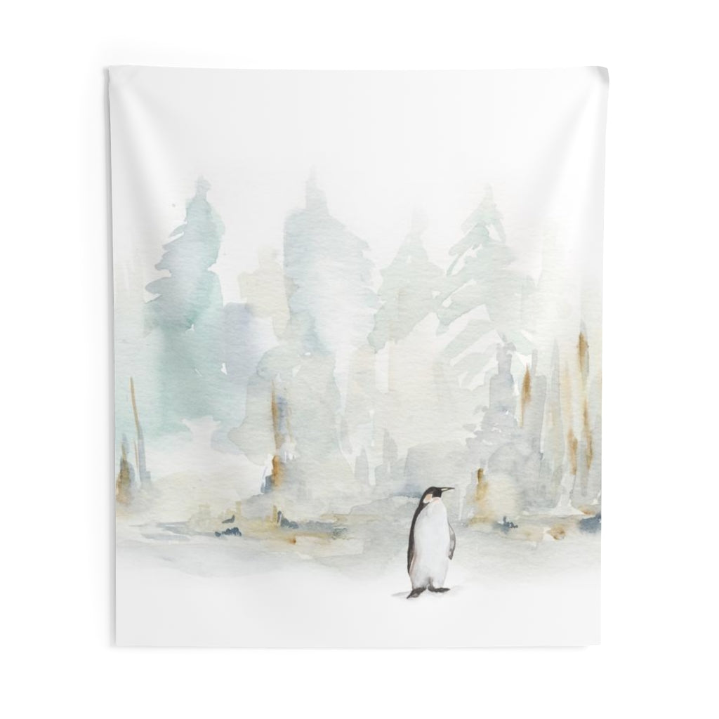 Landscape Tapestry | Winter Penguin Blue White