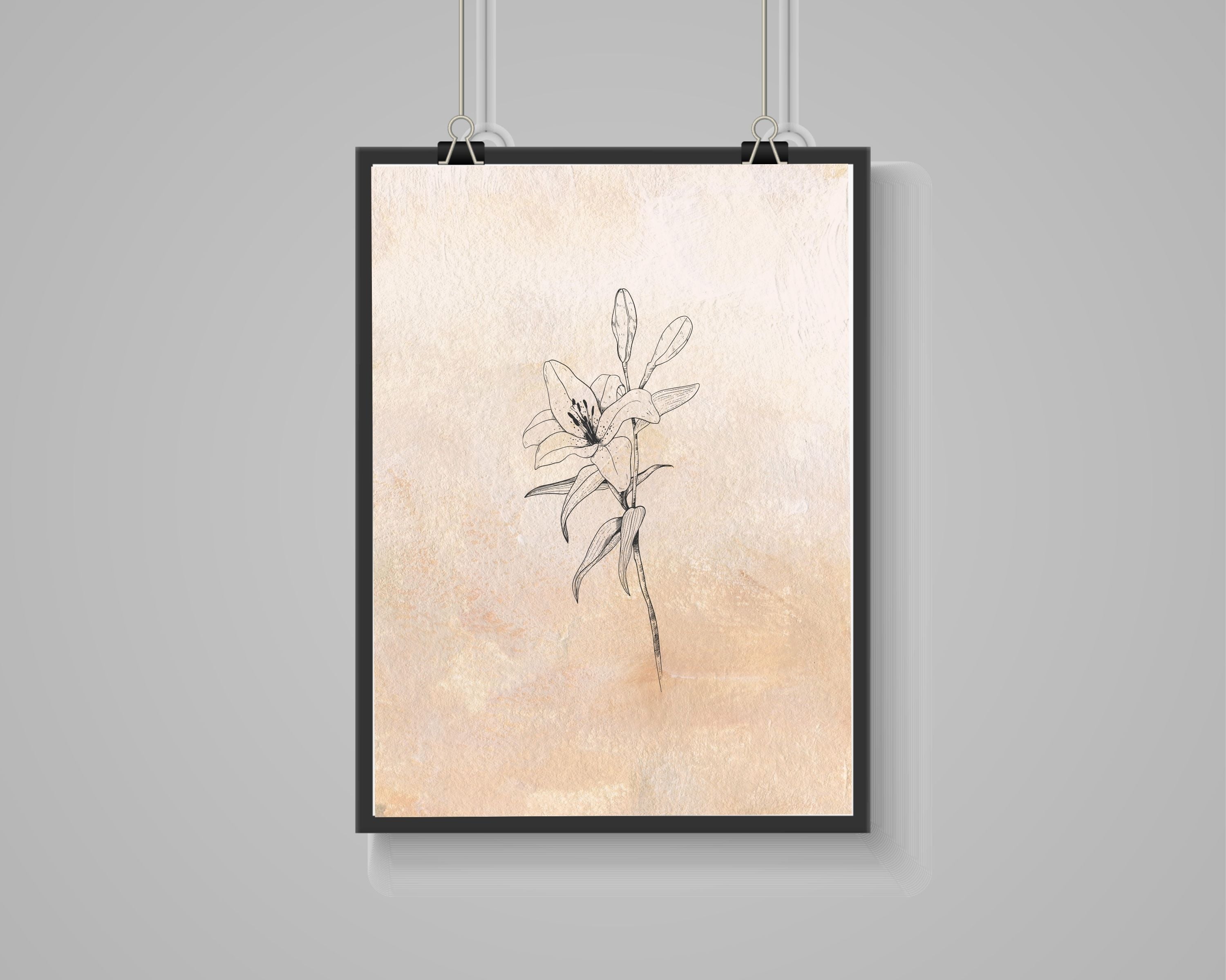 Abstract Terracotta Art Prints | Beige Floral