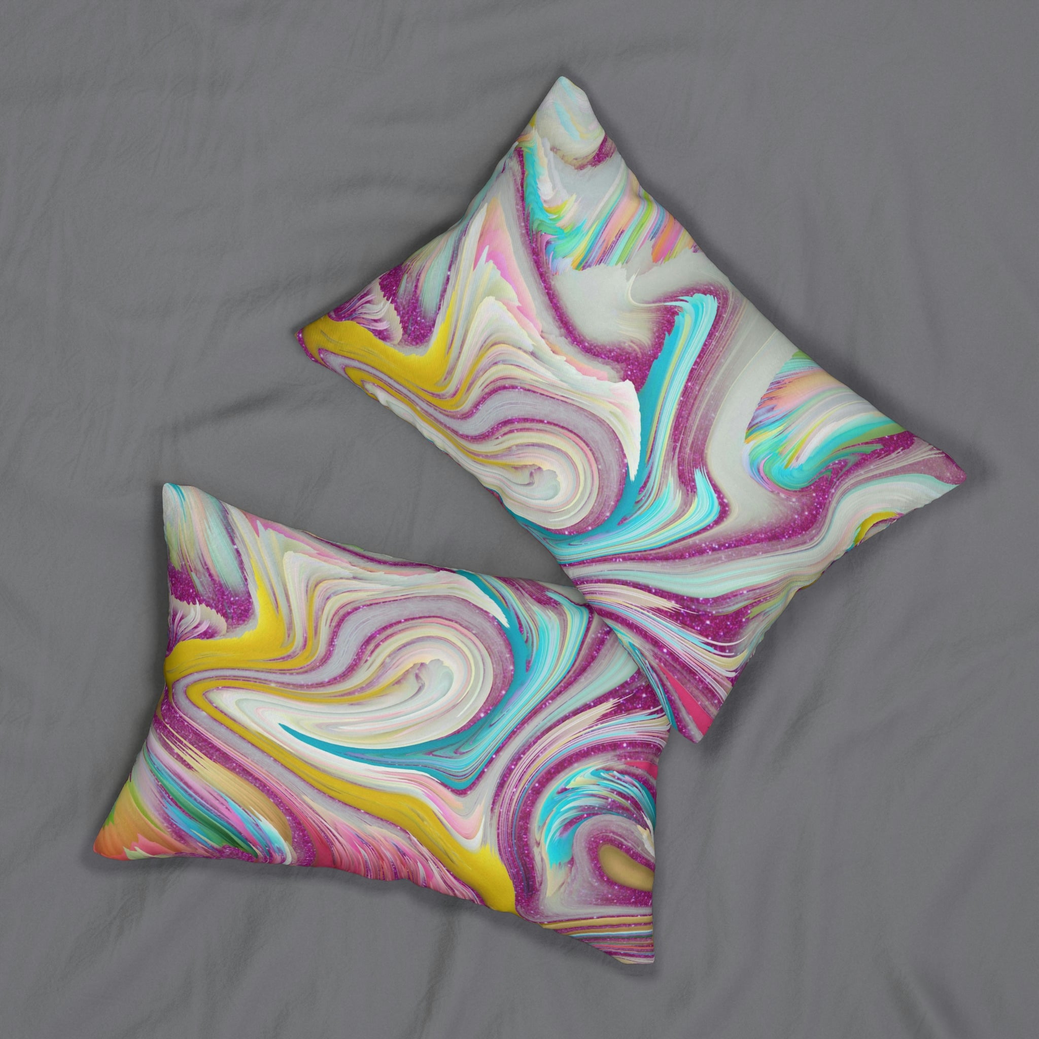 Abstract Lumbar Pillow | Bright Colors