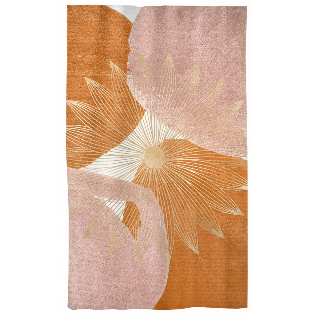 Abstract Window Curtains | Tumeric Orange Pink