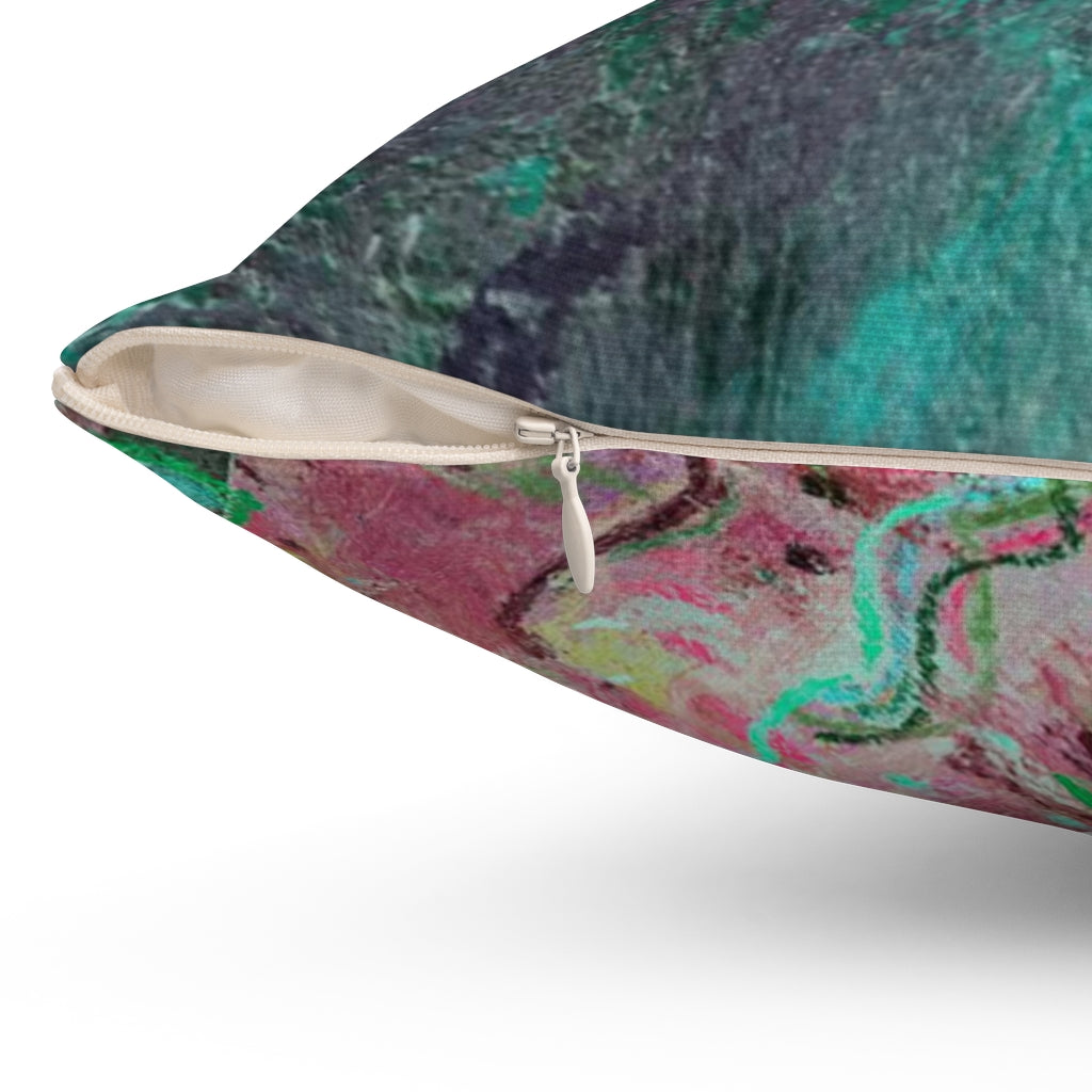Abstract Pillow Cover | Pink Turquoise