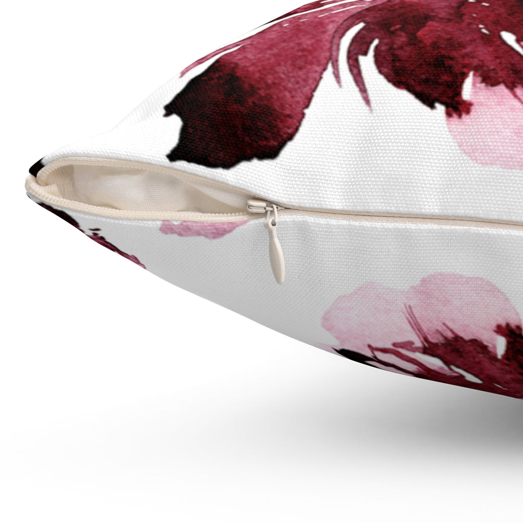 Boho Pillow Cover | Pink Peonies Flowers