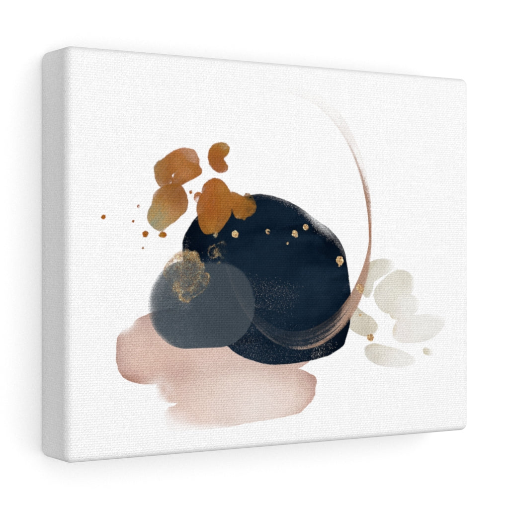 Abstract Canvas Art | White Navy Blue Blush Pink