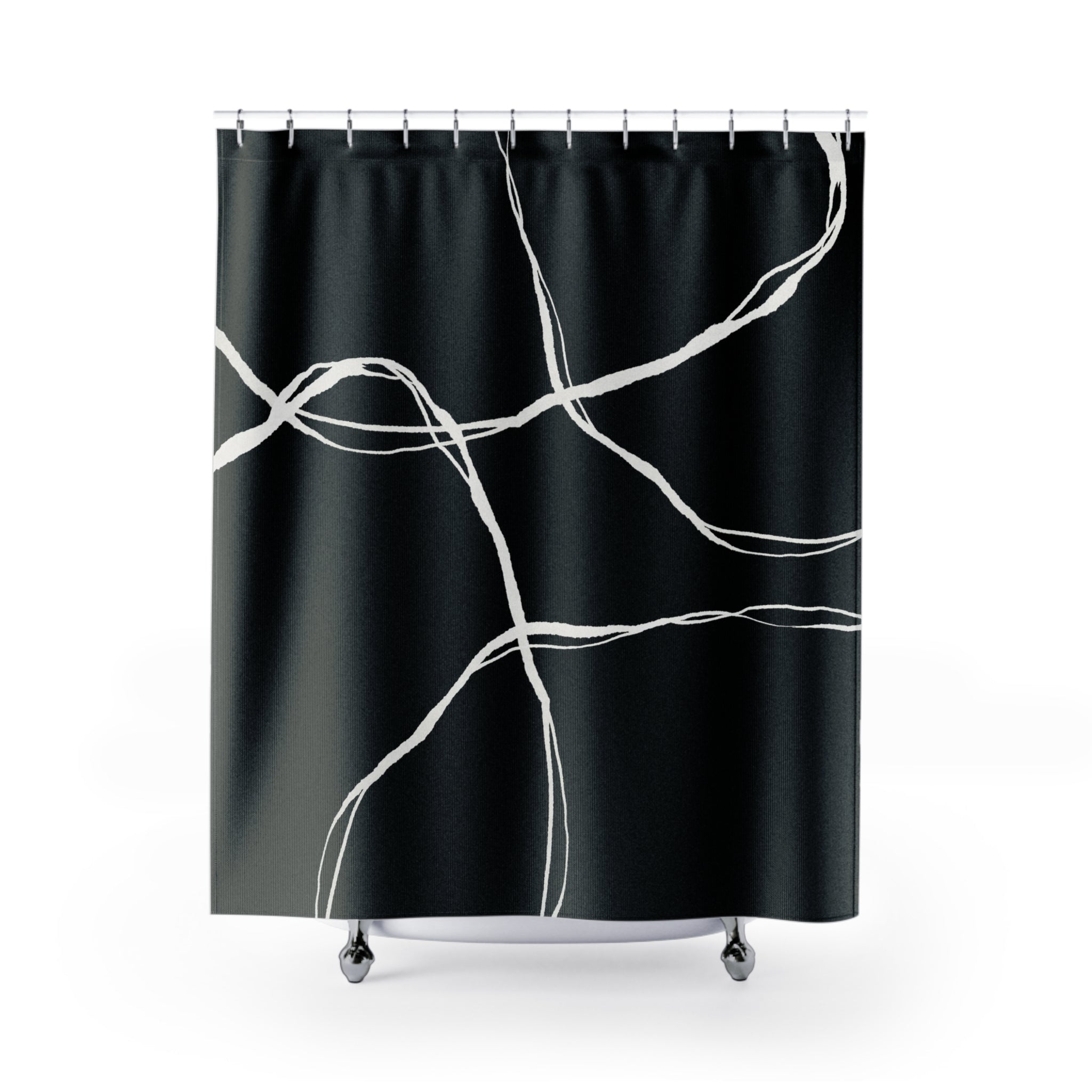 Black and White shower curtain | Modern Minimalist Bathroom