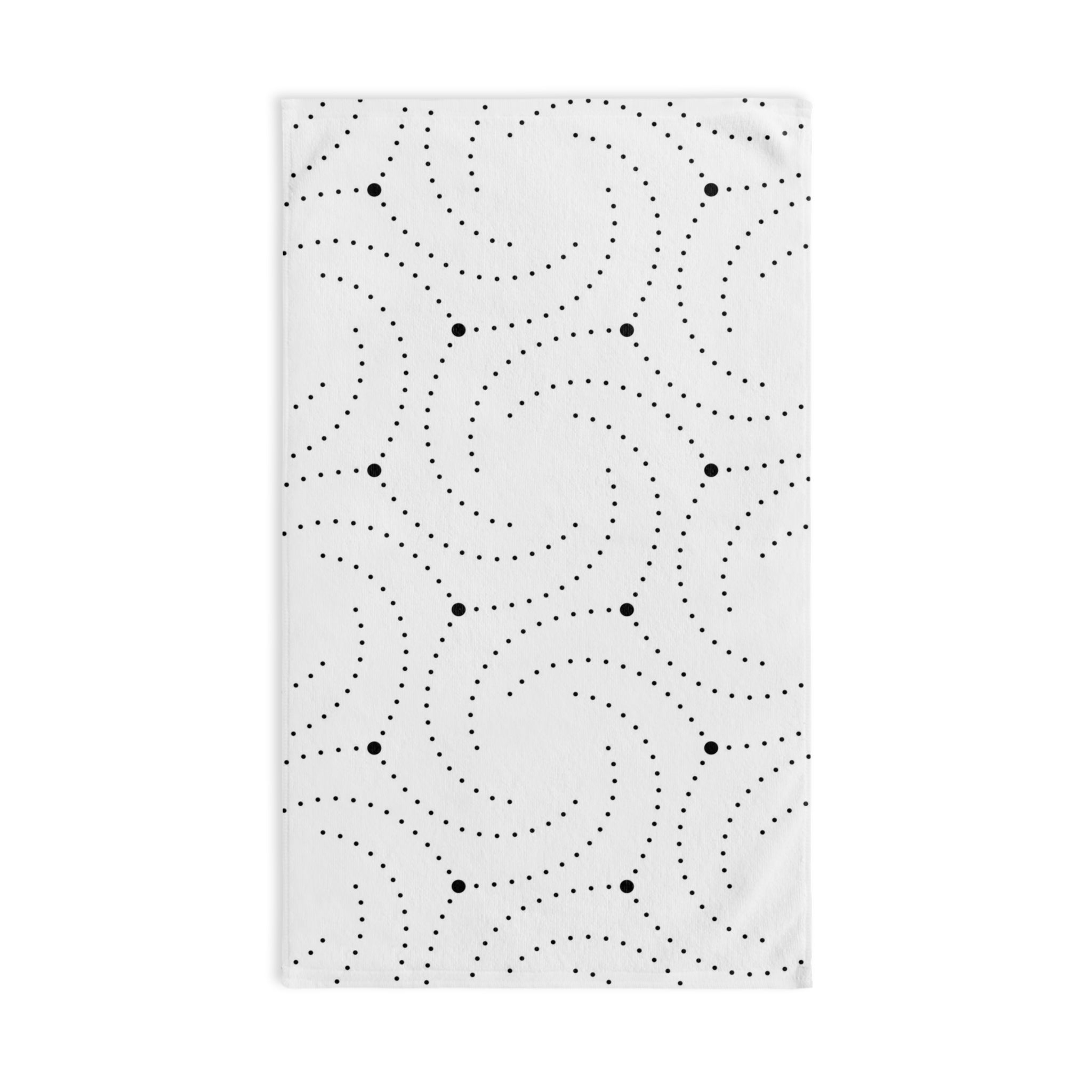 Art Deco, Bath Hand Towel | Black White Minimalist Geometric