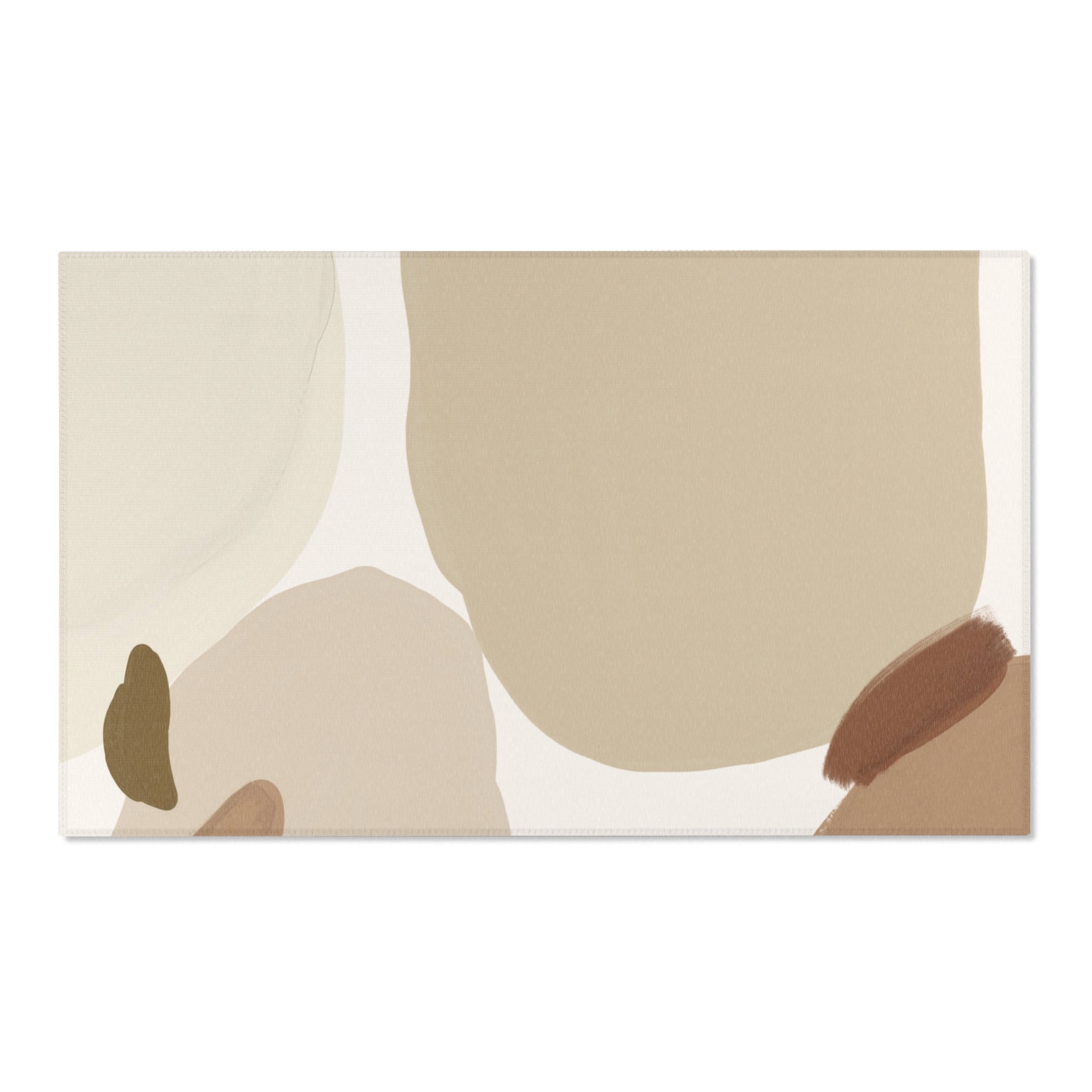 Minimalist Area Rug | Modern Organic Art, Beige Rug