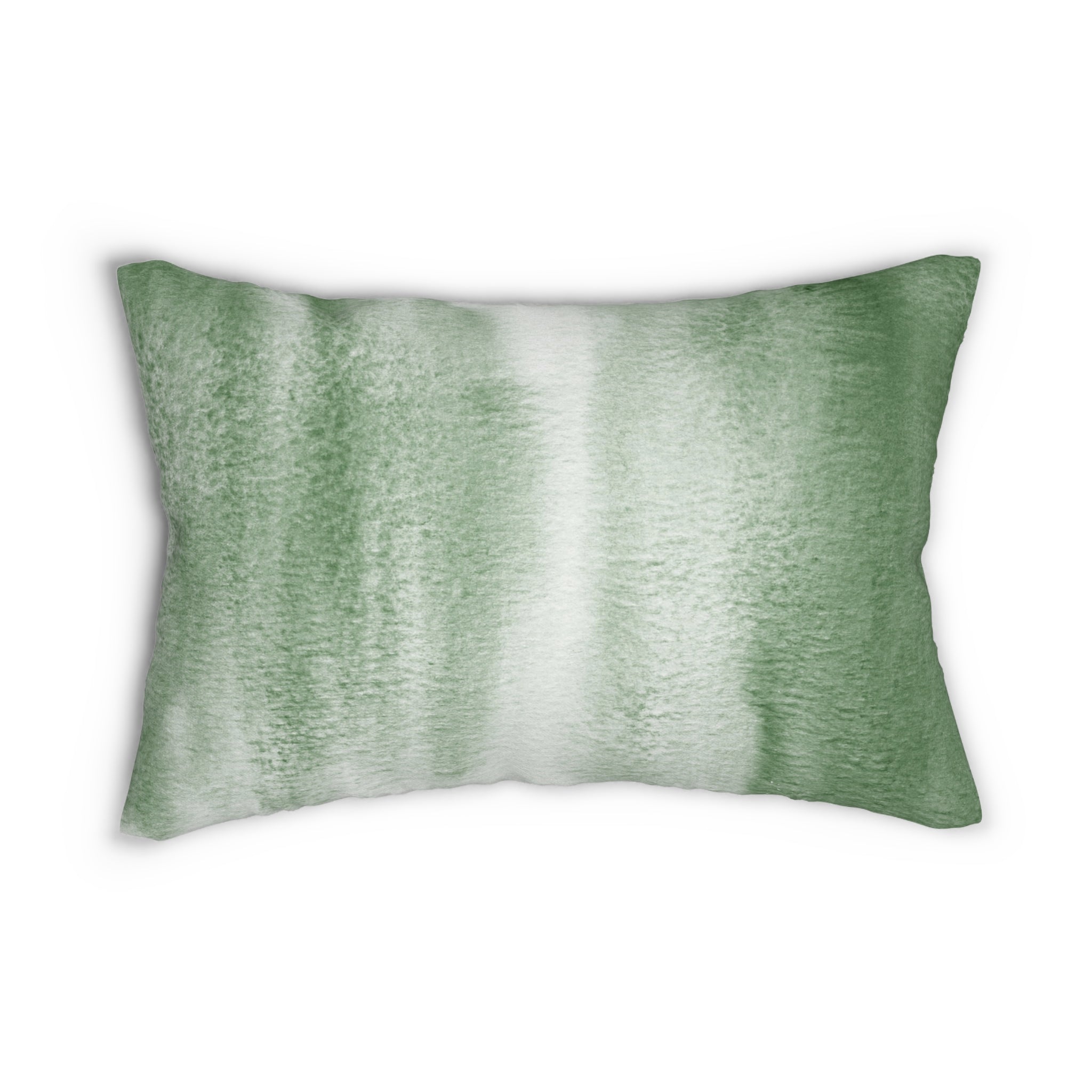 Green Ombre Lumbar Pillow | Sage Green White