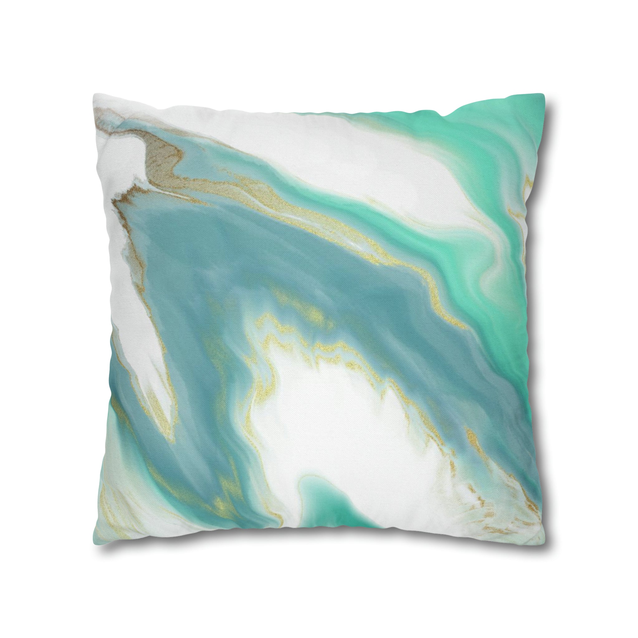 Abstract Pillow Cover | Sage Green Blue, White Beige