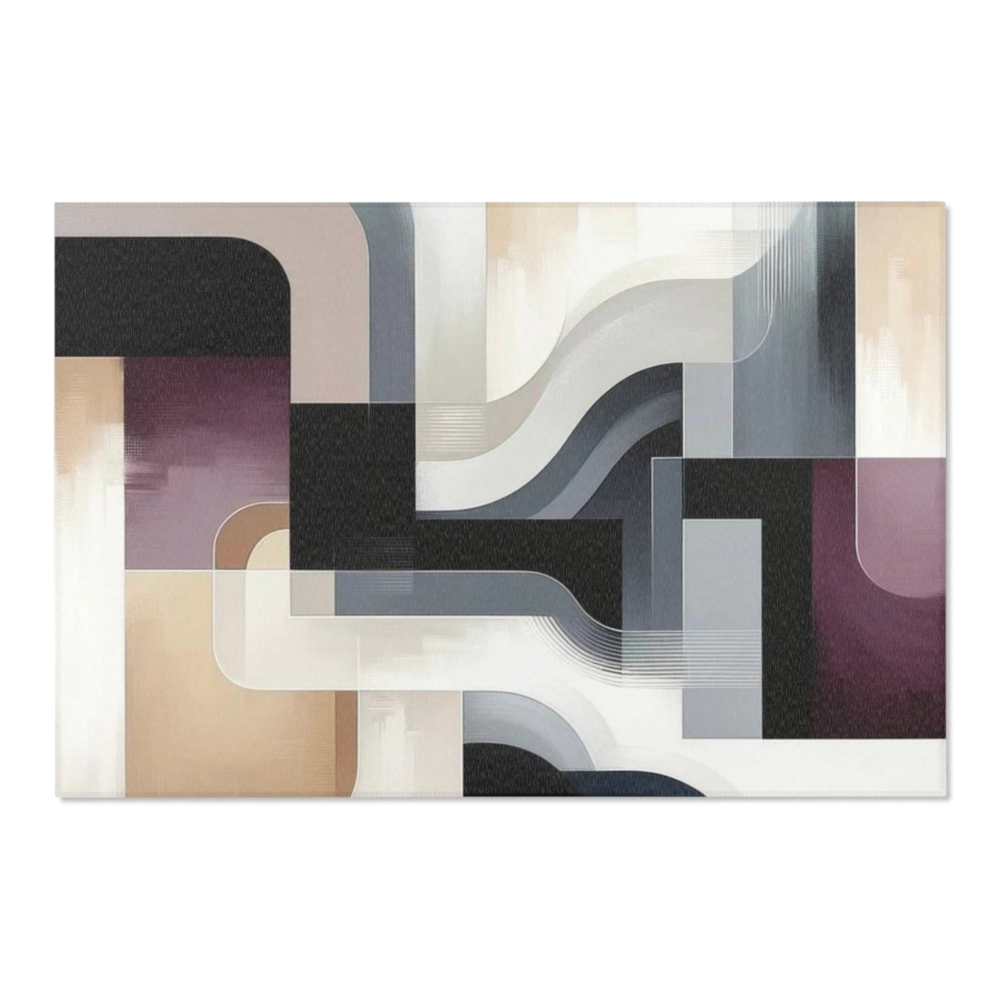 Modern Area Rug | Abstract Geometric Grey Purple Beige