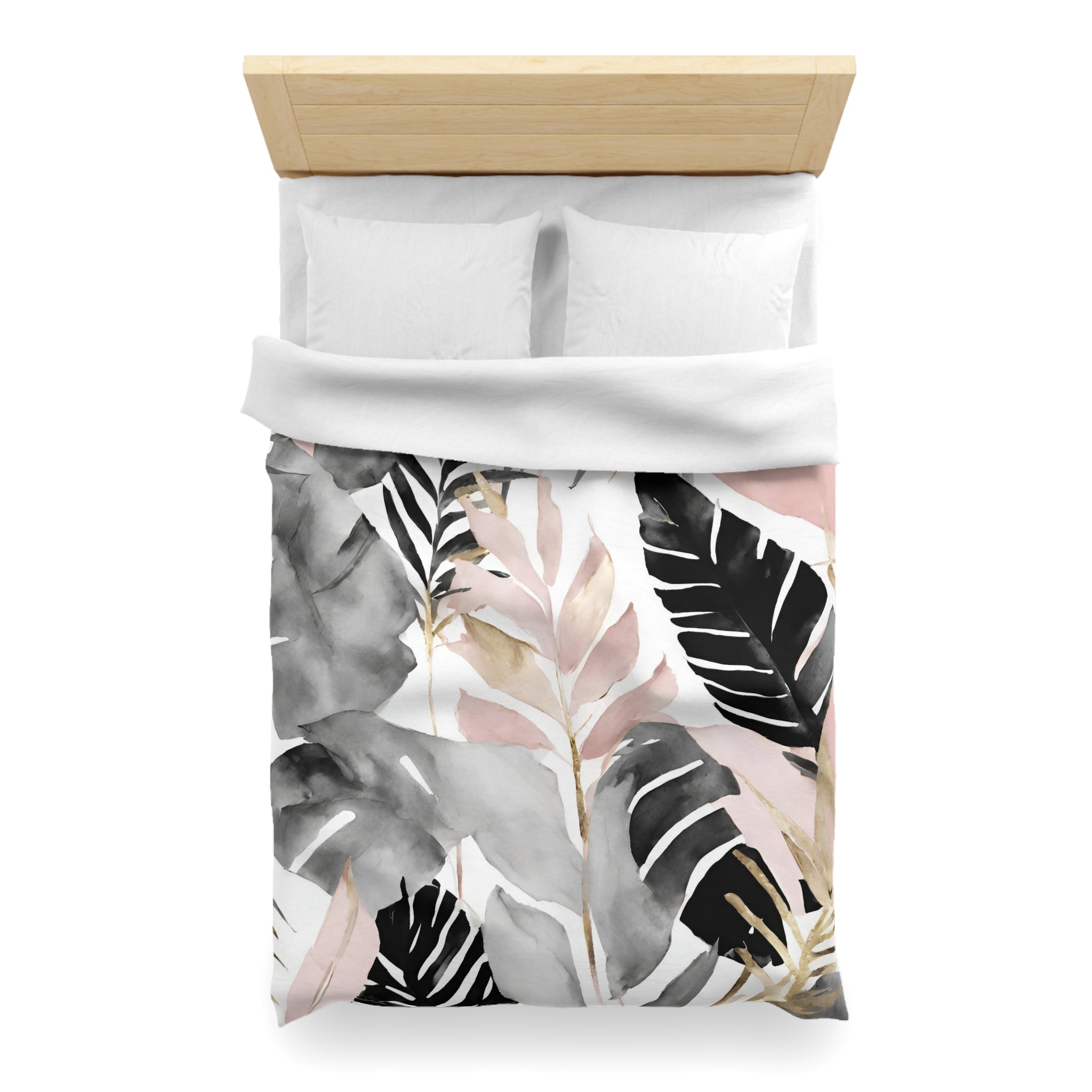 Abstract Floral Duvet, Pillow Cover Set | Grey Blush White Bedroom Set