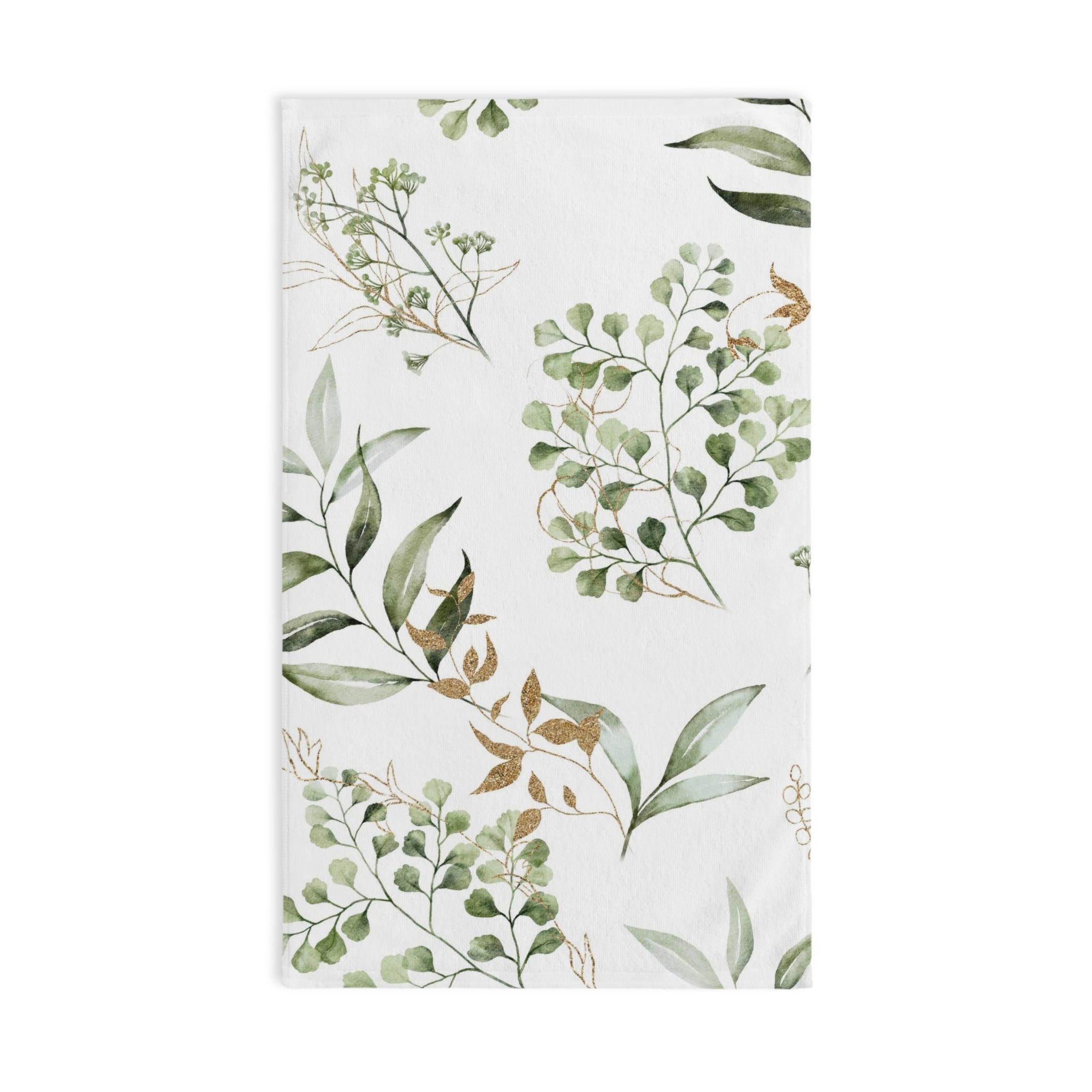 Floral Kitchen, Bath Hand Towel | Sage Green White