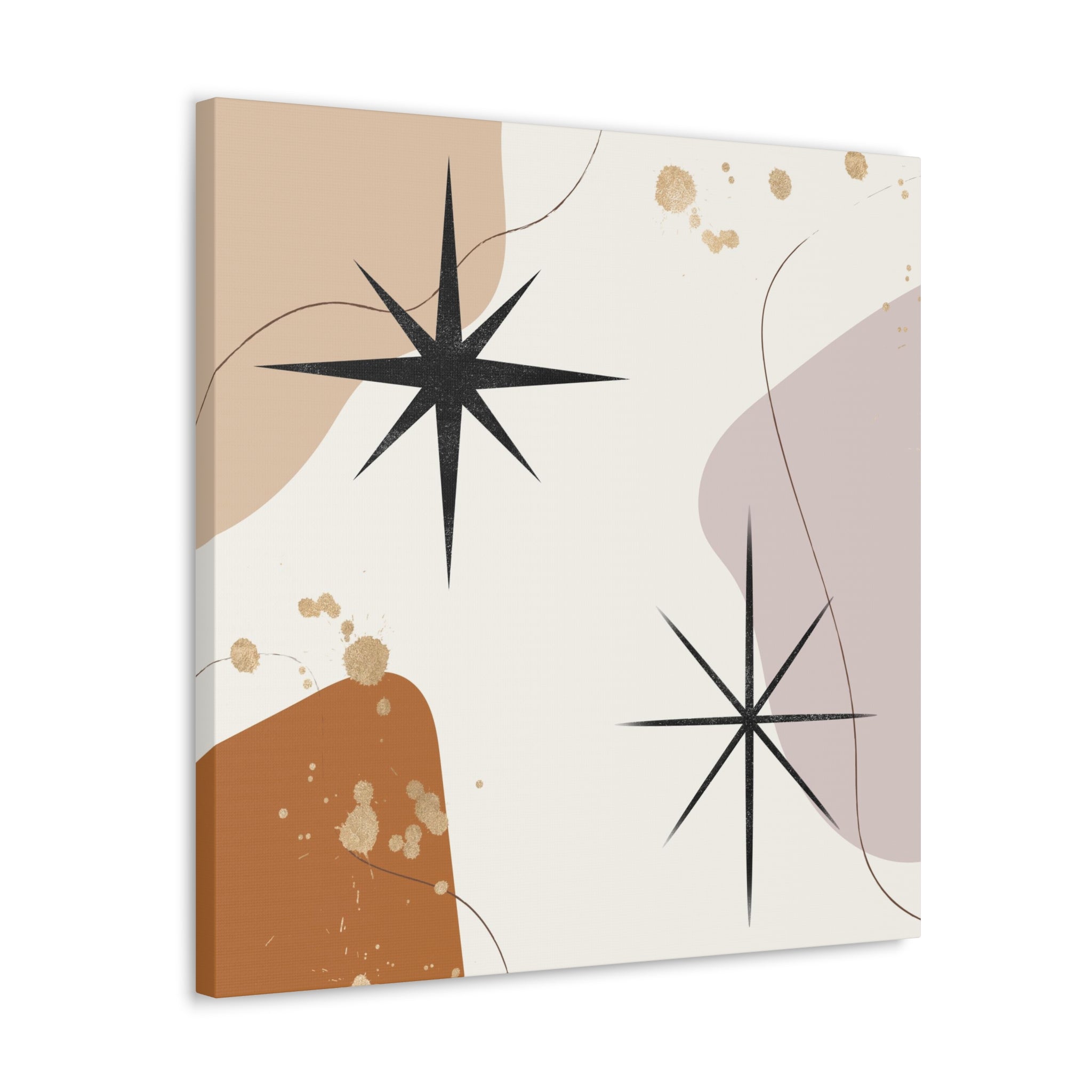 Bohemian Canvas Wall Art | Rust Pastel Beige Black