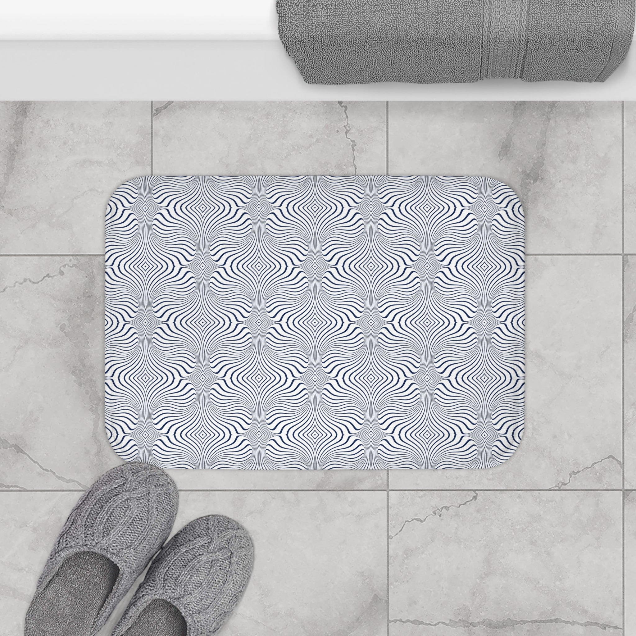 Art Deco Bath Mat | Line Art Geometric Kitchen Mat