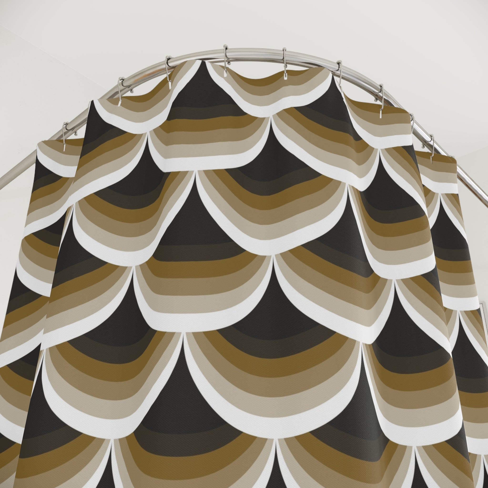 Art Deco Shower Curtain | Grey Taupe White Bathroom Decor