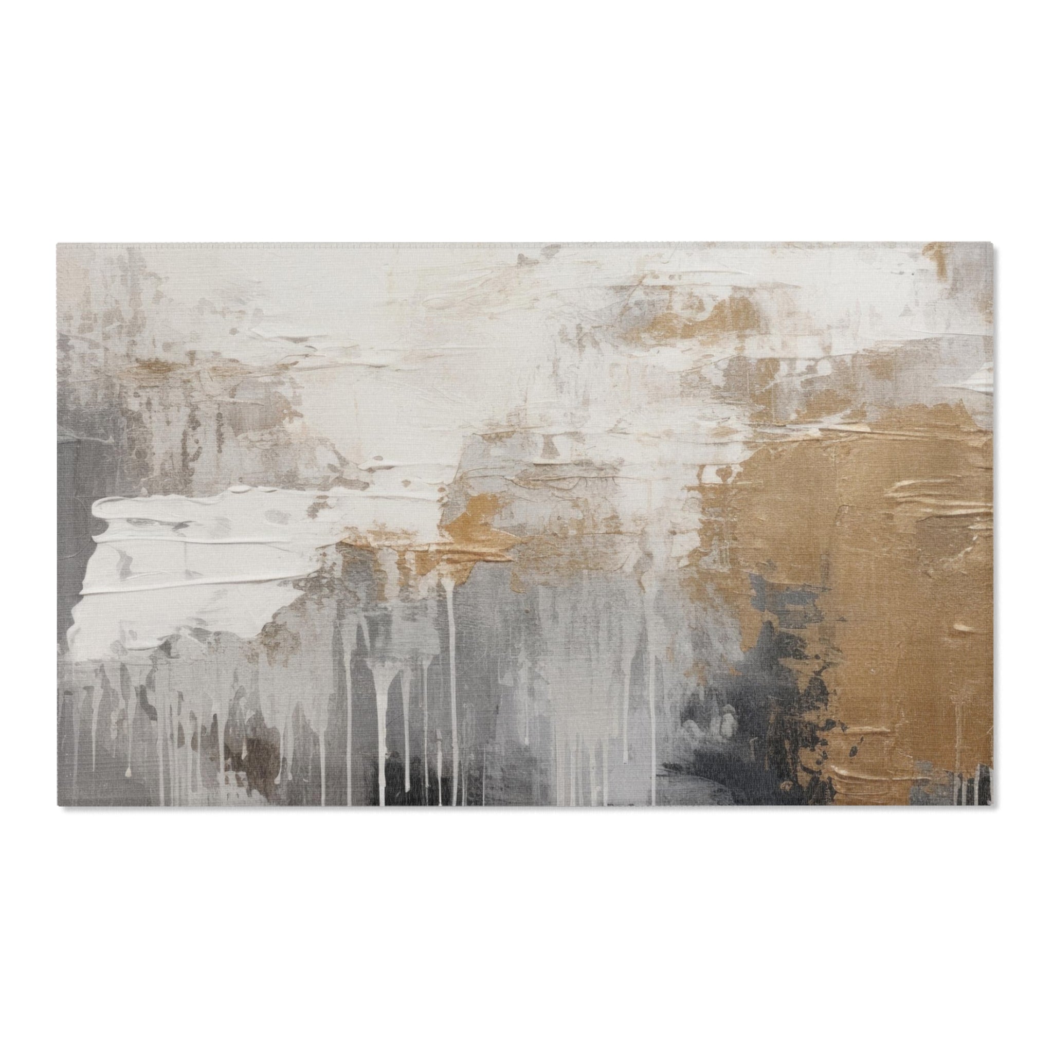 Modern Area Rug | Abstract Earthy Grey, Muted Gold