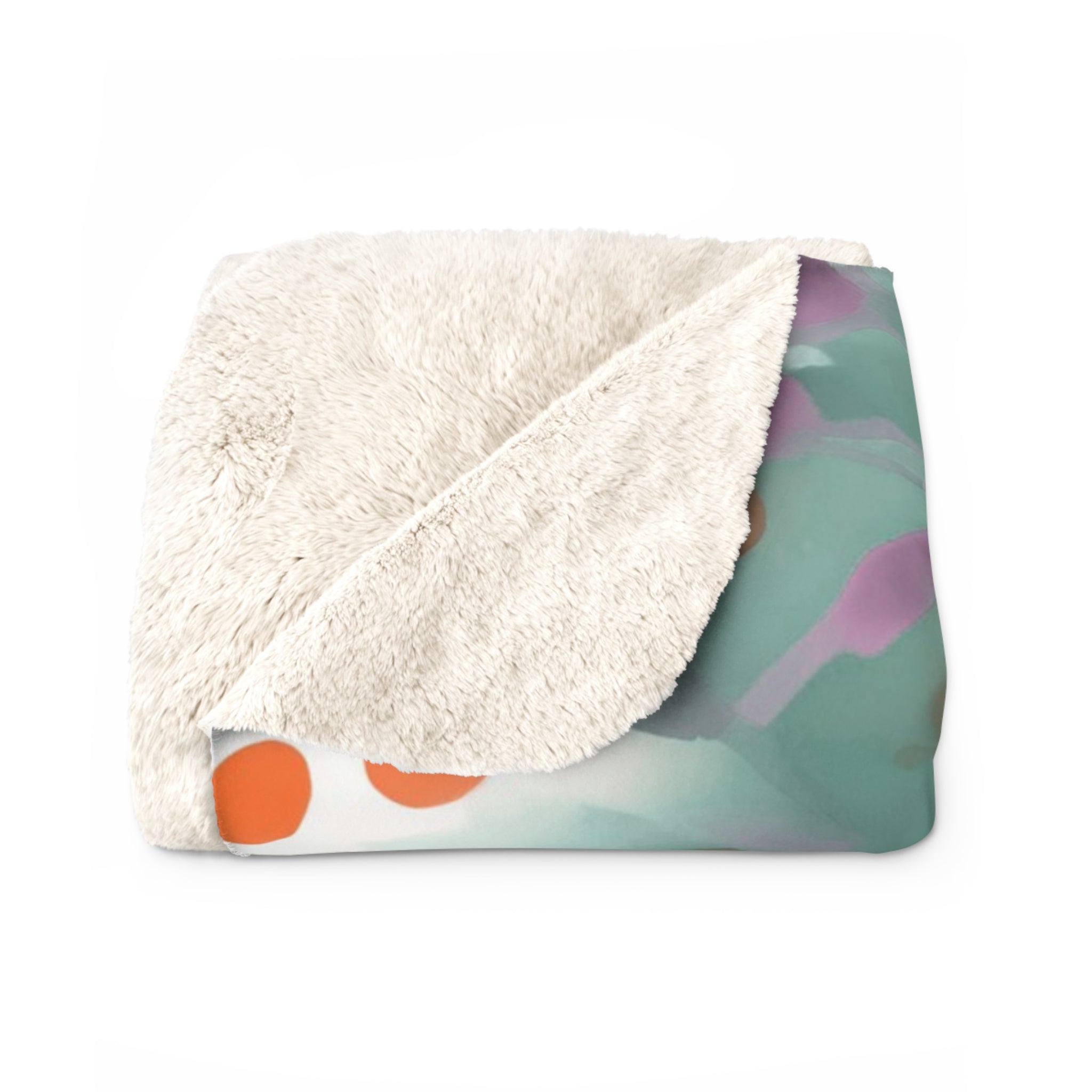 Abstract Floral Throw Blanket | Green Lilac Watercolor