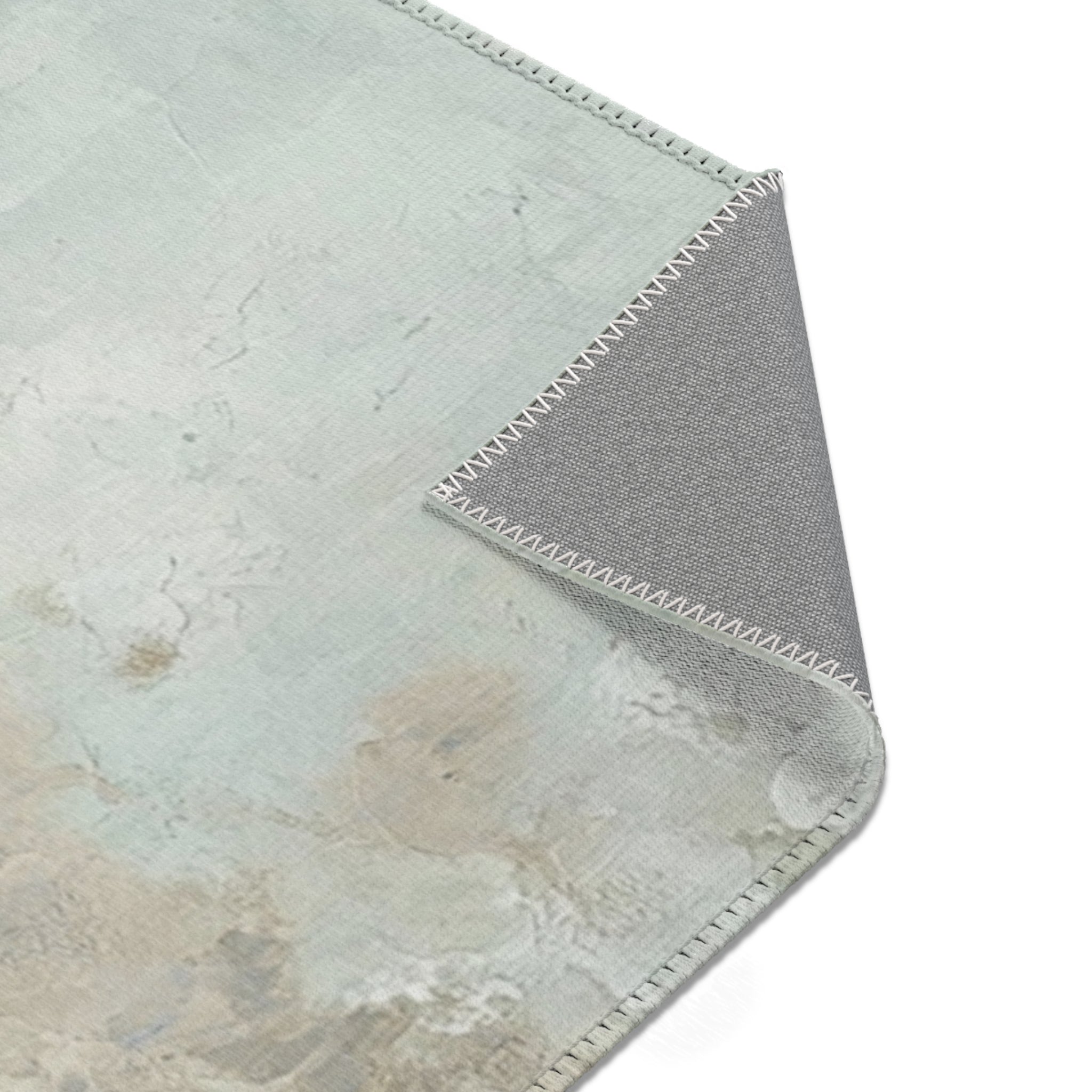 Abstract Large Area Rug | Mint Blue White Green Watercolor Rug