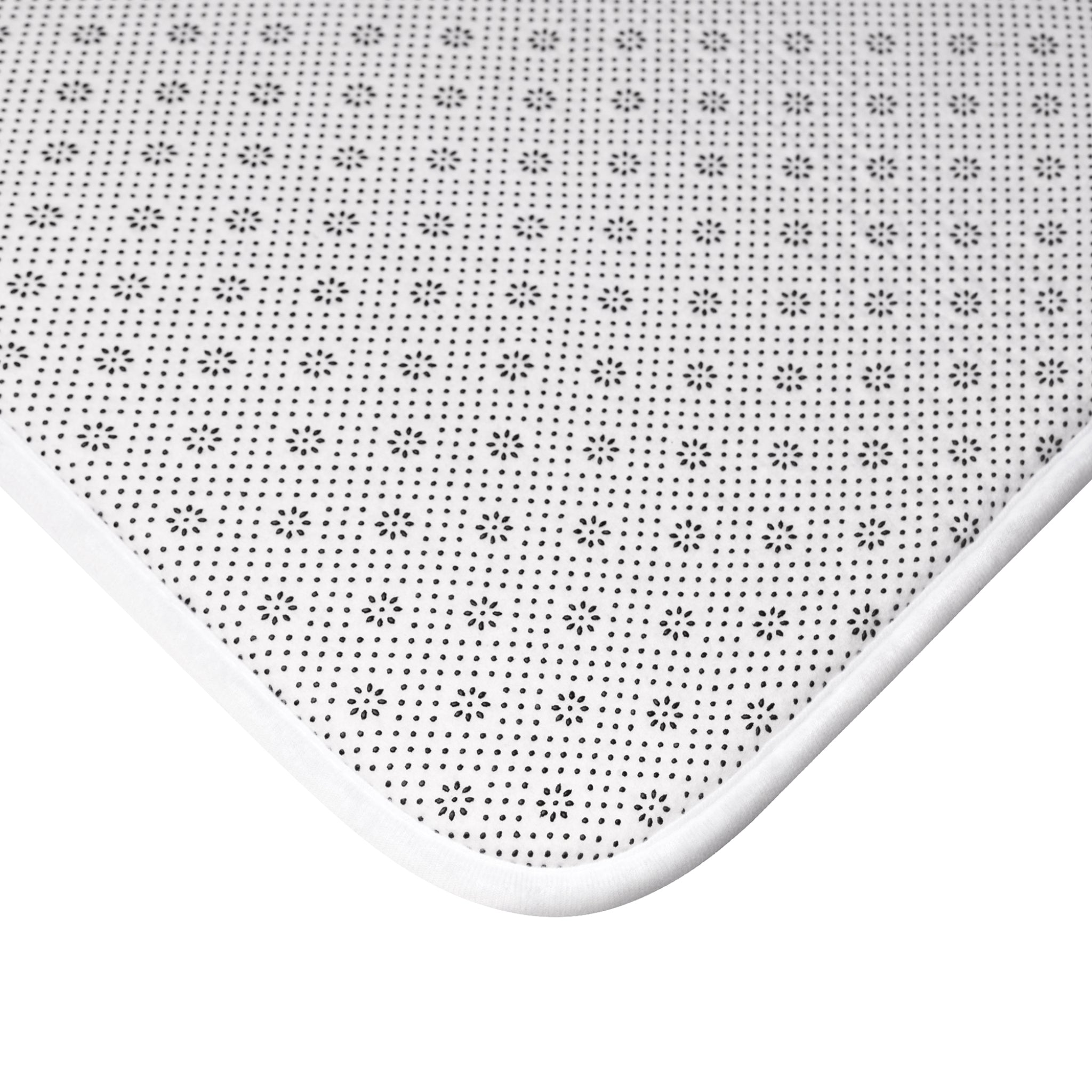 Bath, Kitchen Mat | Abstract grey, white, asian art