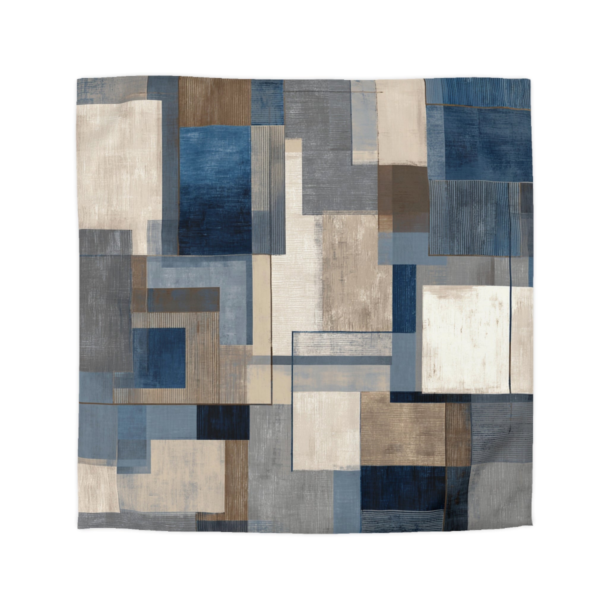 Geometric Duvet, Pillow Cover | Blue Beige Bedroom Decor