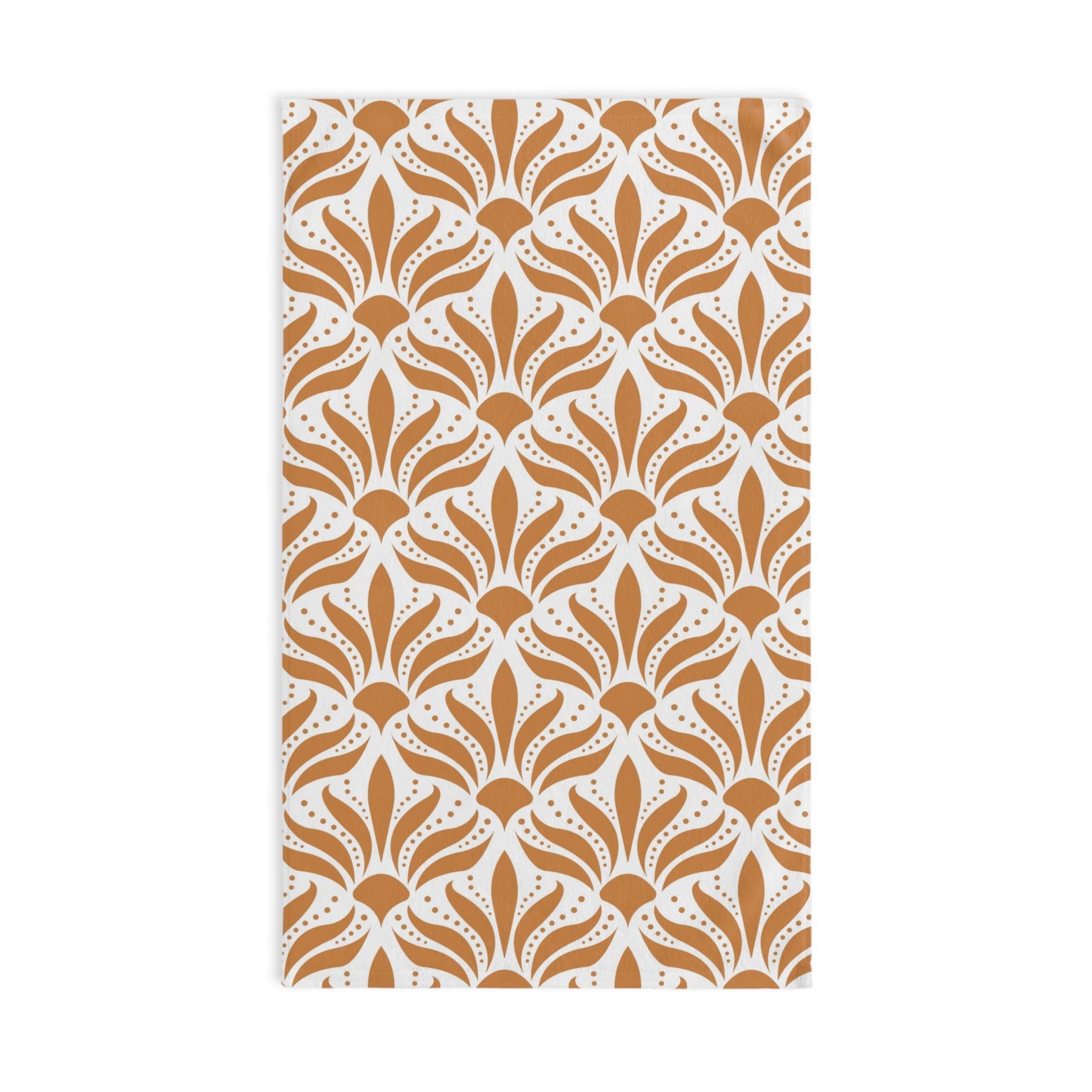 Art Deco Kitchen, Bath Hand Towel | Retro Terracotta White, Art Nouveau