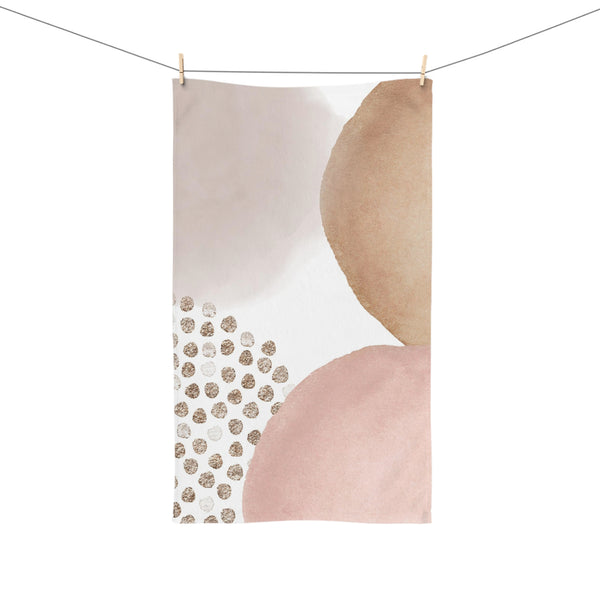 Abstract Kitchen, Bath Hand Towel | Blush Pink Beige Mat