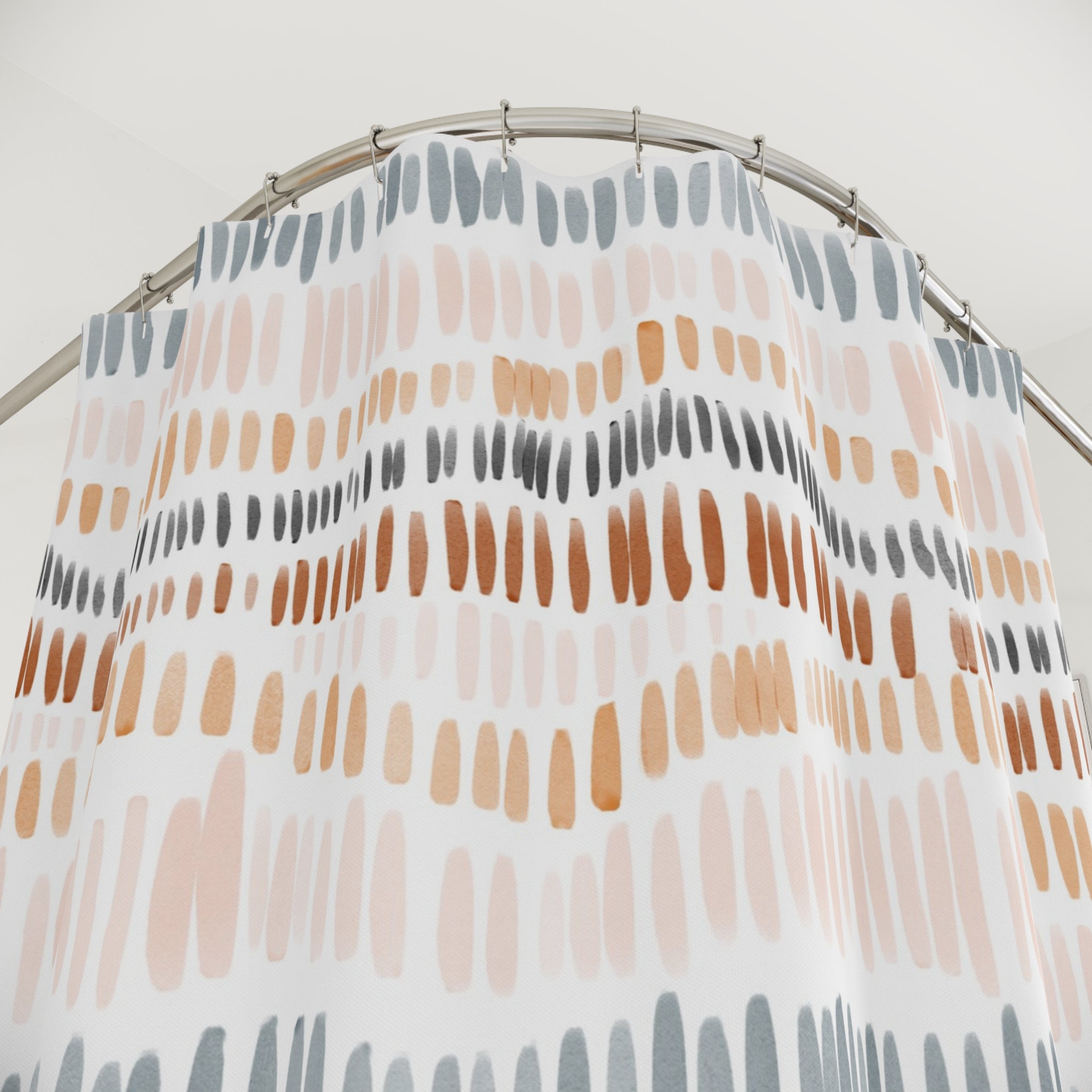Boho Abstract Shower Curtain | Blush Pink Blue Rust White
