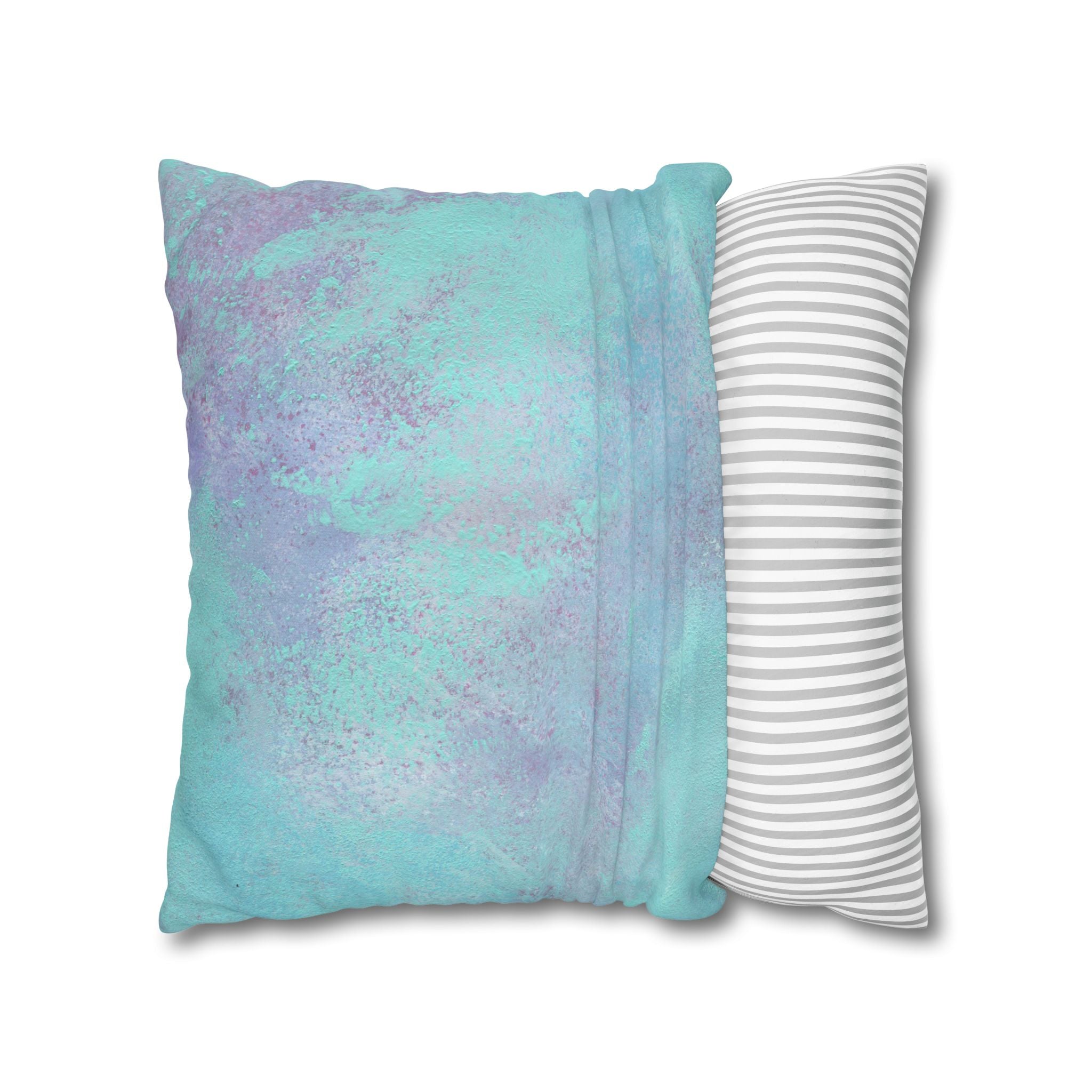 Square Poly Canvas Pillowcase | Mint Teal Turquoise, Lavender