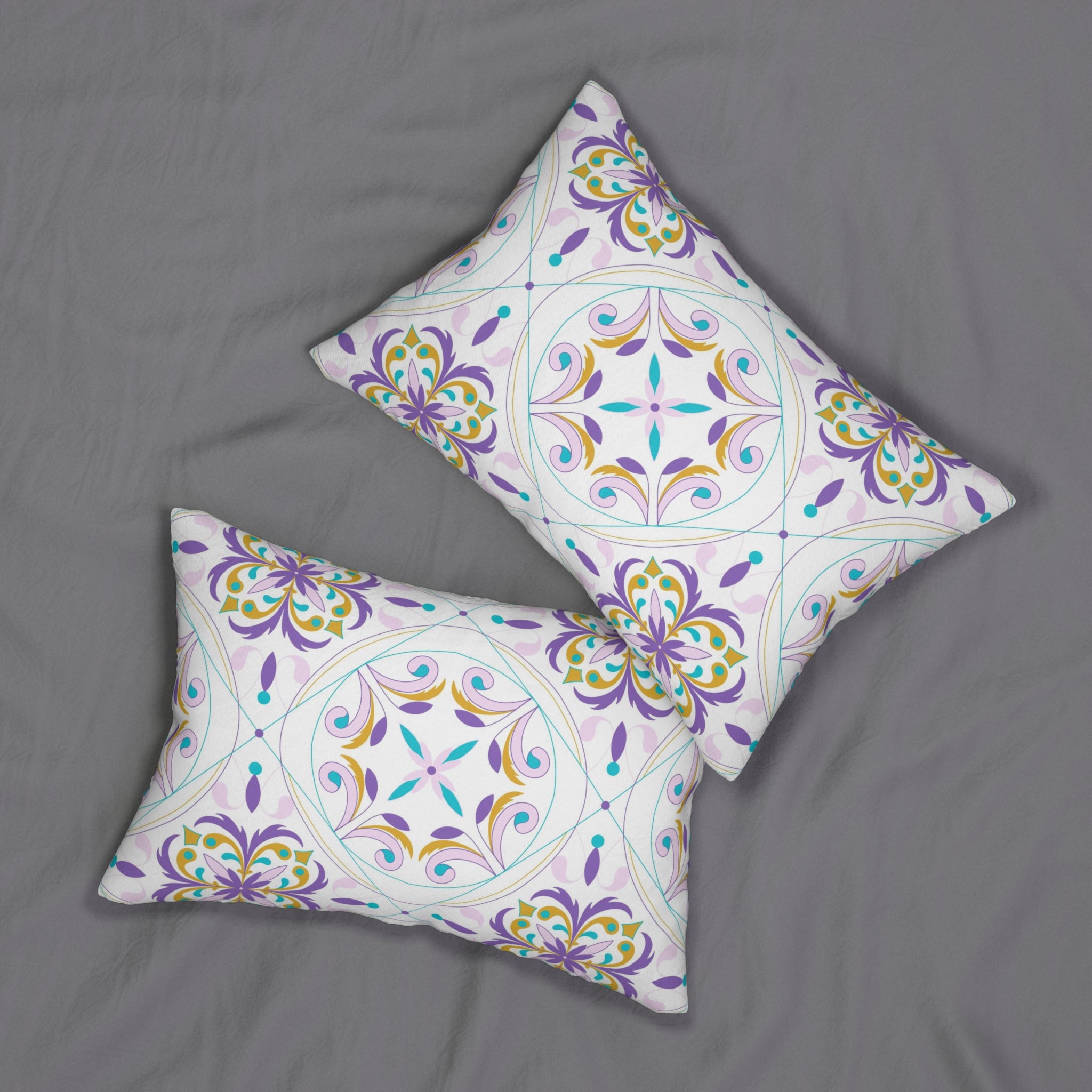 Boho Lumbar Pillow | Moroccan Tile Lavender Purple