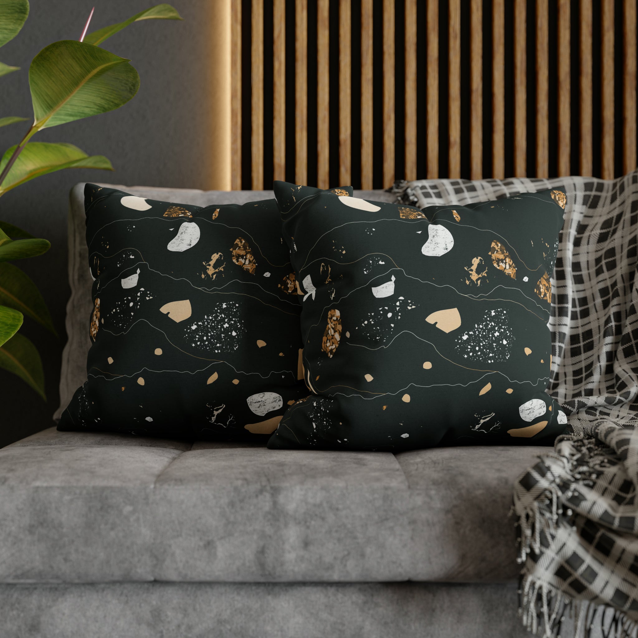 Abstract Pillow Cover | Black Beige