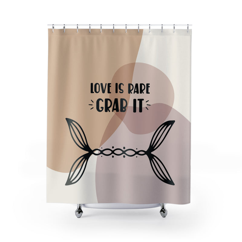 Cute Boho Shower Curtain | Beige Pastel, Black Bohemian