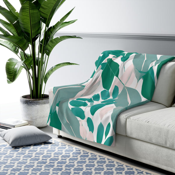 Comfy Blanket | Floral Sage Green, Blush Pink