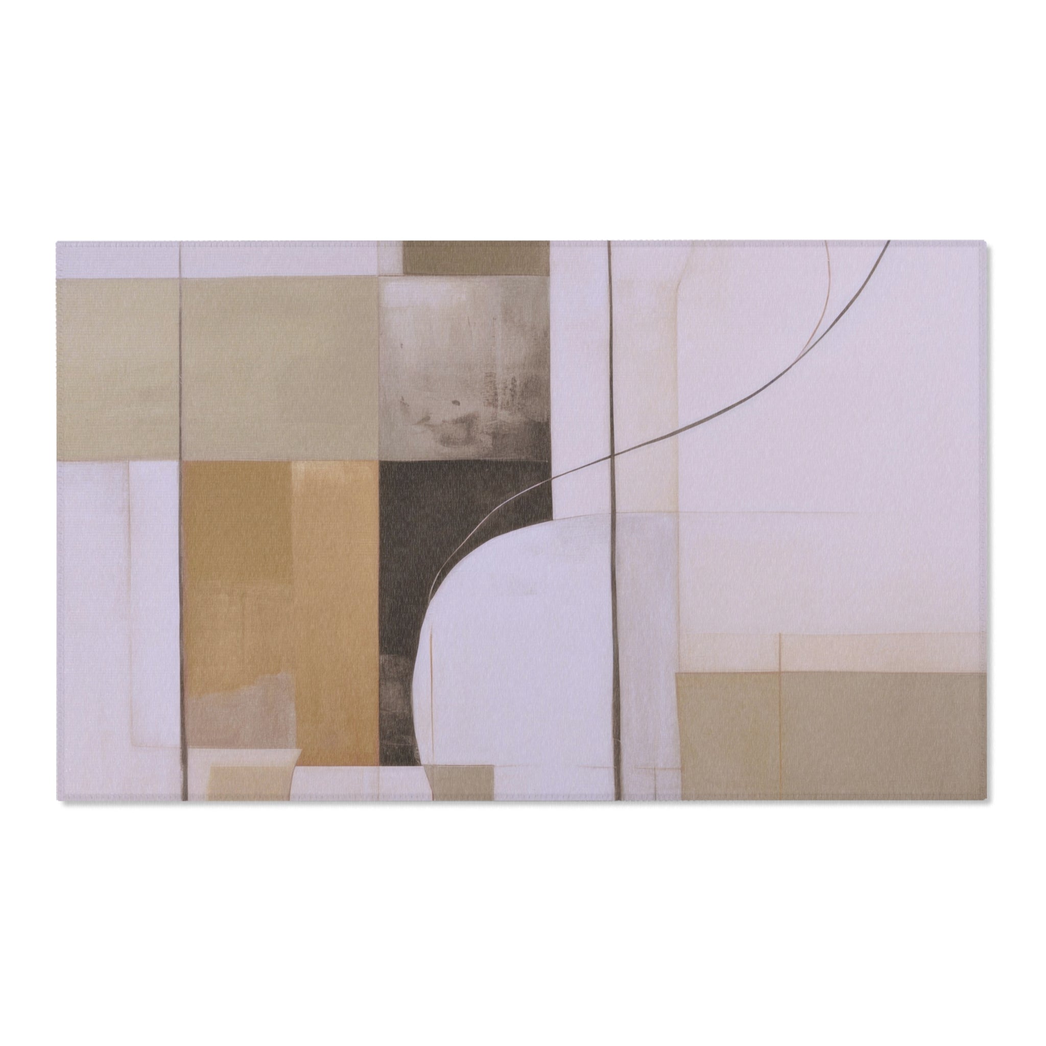 Modern Area Rug | Abstract Geometric Lavender Purple, Beige