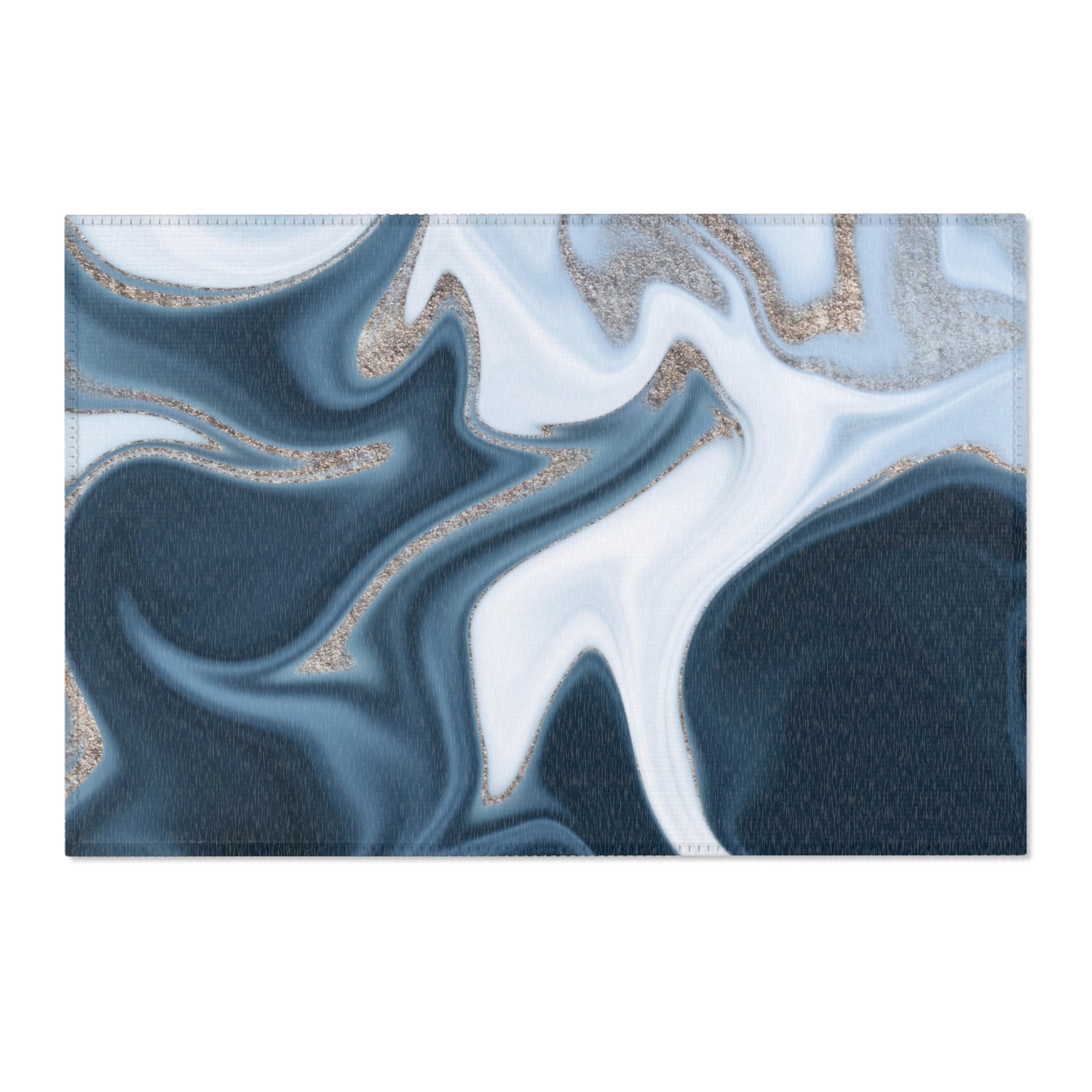 Abstract Large Area Rug | Modern Rug, Navy Blue