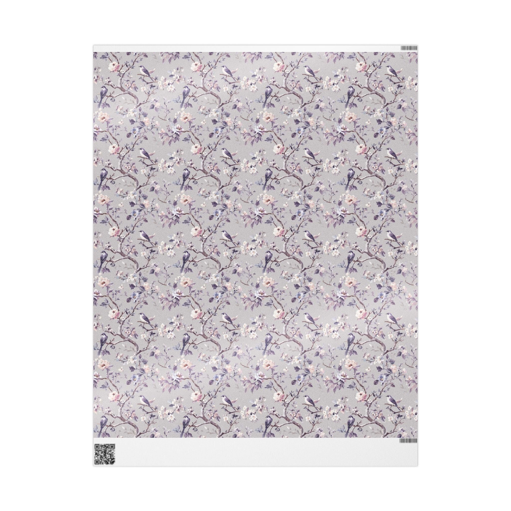 Gift Wrapping Paper | Lavender Pink Grey Floral Wrap for the Holidays, Birthdays