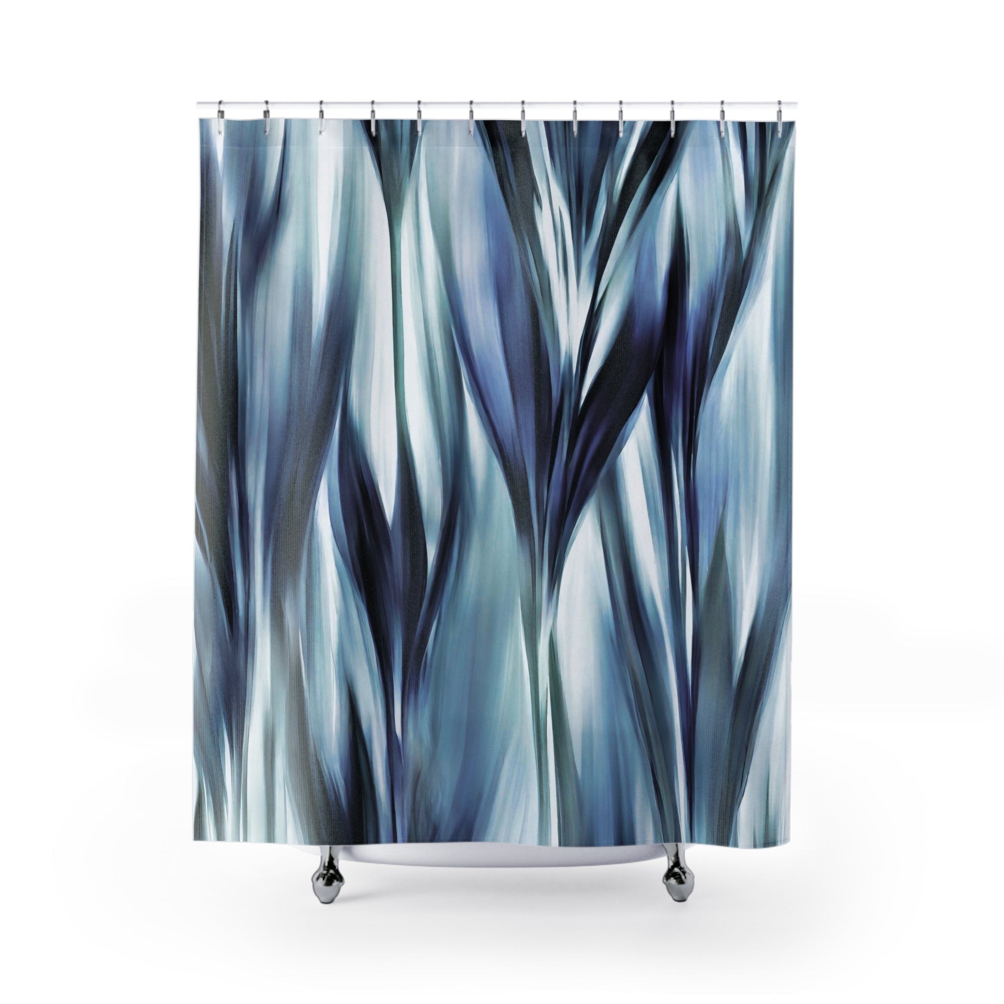 Boho Shower Curtain | Navy, Pale Teal Blue