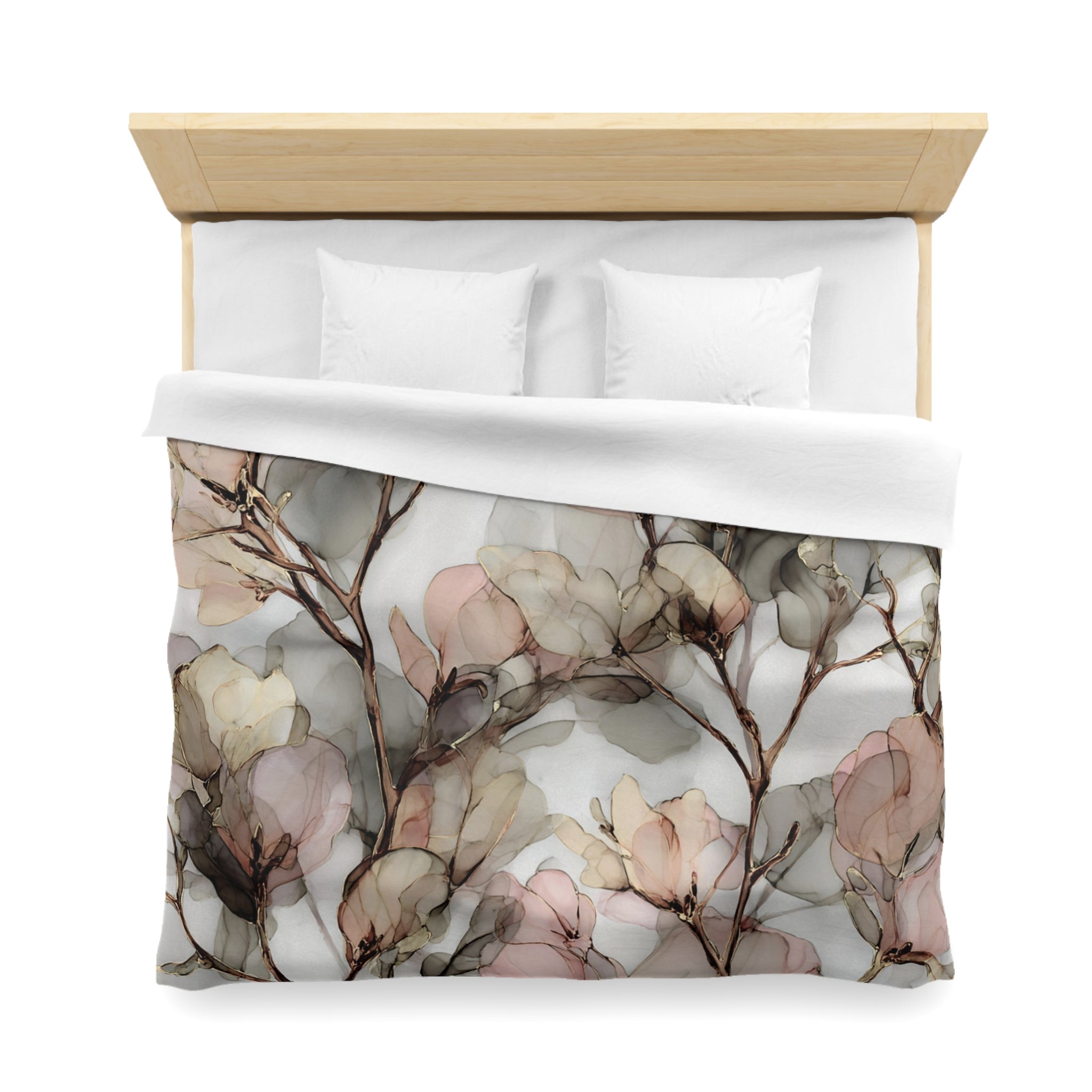 Floral Duvet, Pillow Cover | Pink Beige Bedroom Decor