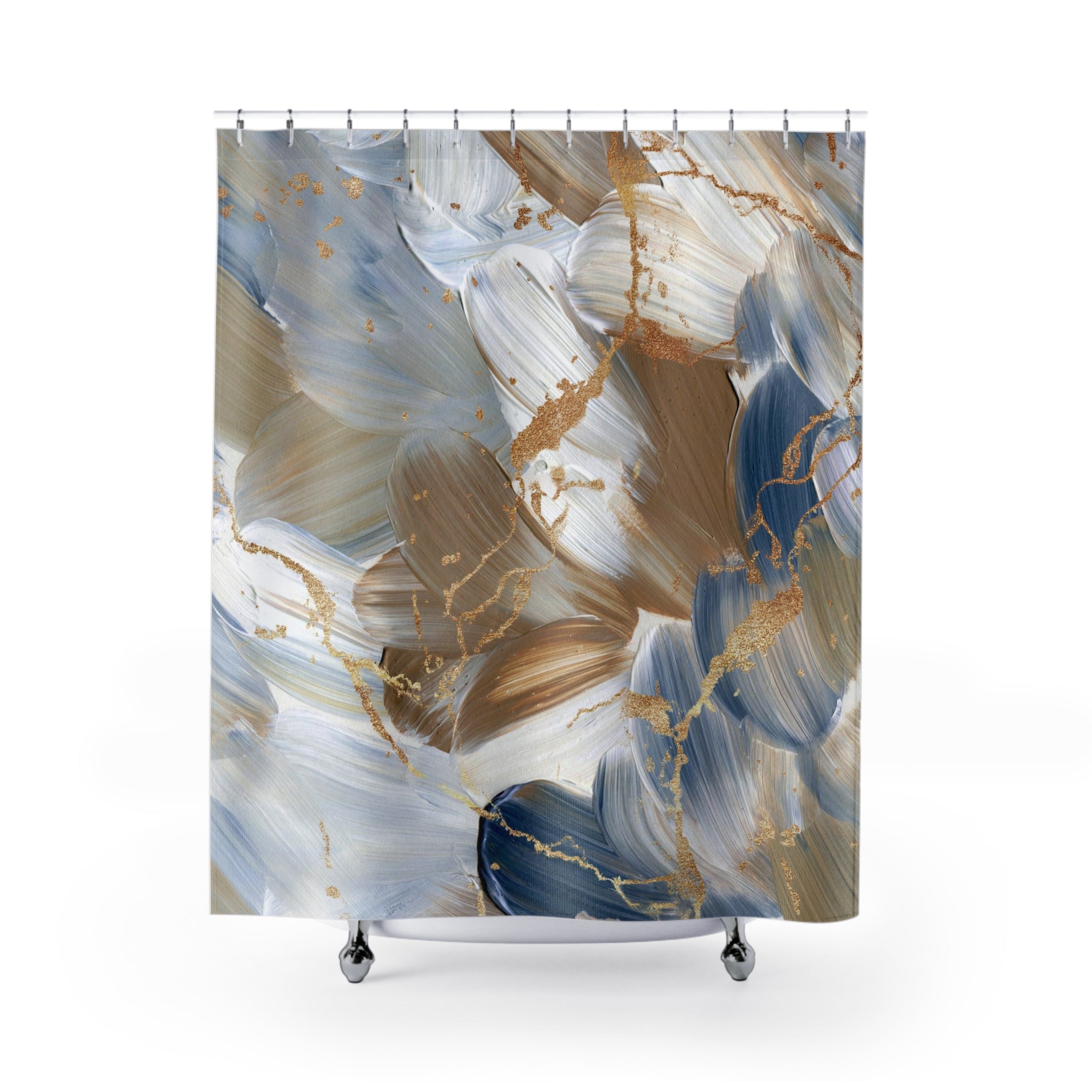 modern boho fabric shower curtain