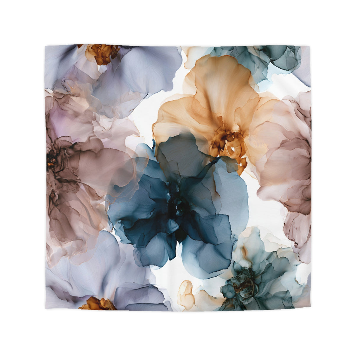 a painting of flowers on a white background