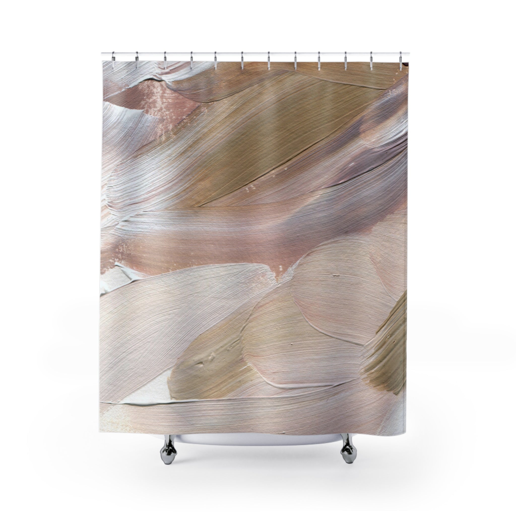 Boho Shower Curtain | Biege, Lavender White Abstract