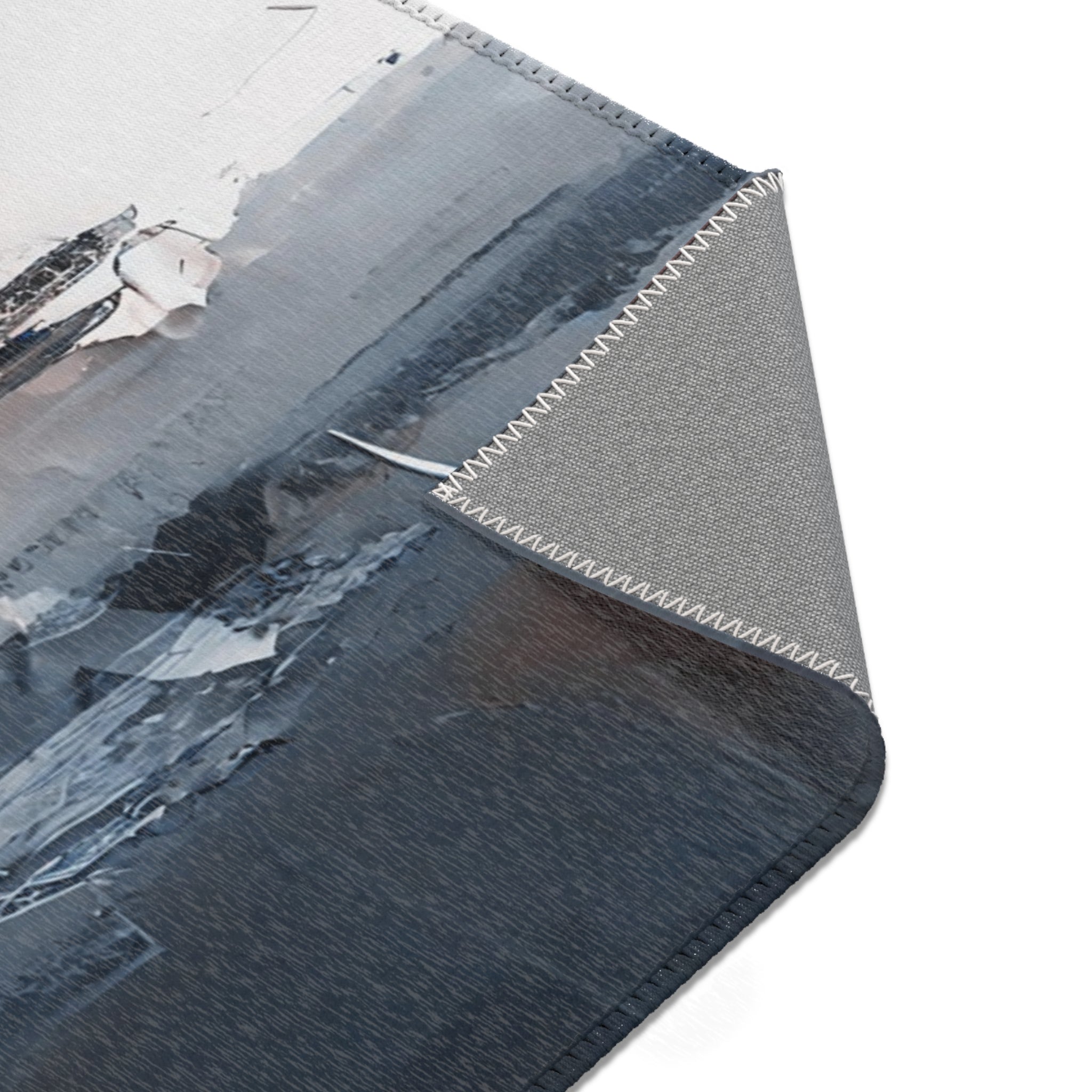 Rustic Abstract Area Rug | Black Grey, Blush Pink White