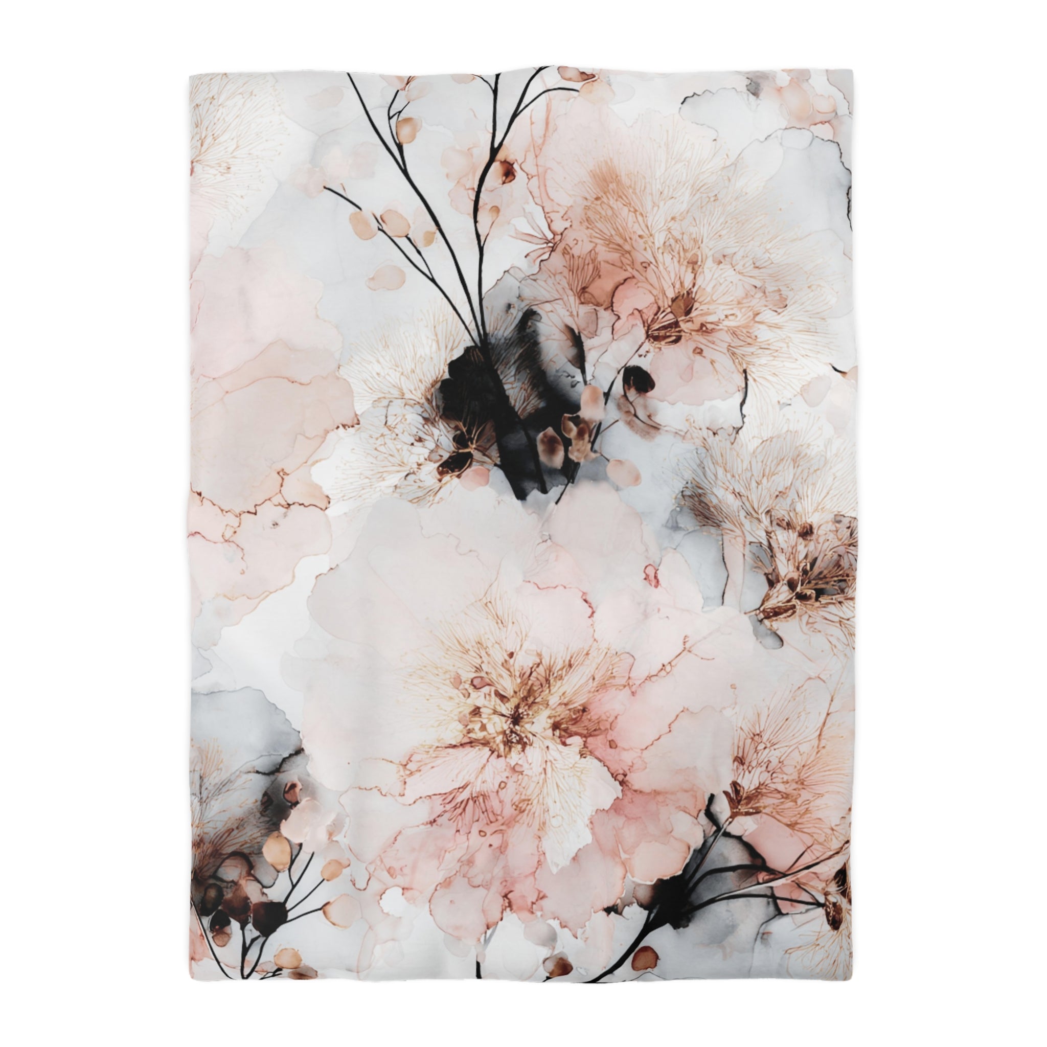 Floral Duvet, Pillow Cover | Grey Blush Bedroom Decor