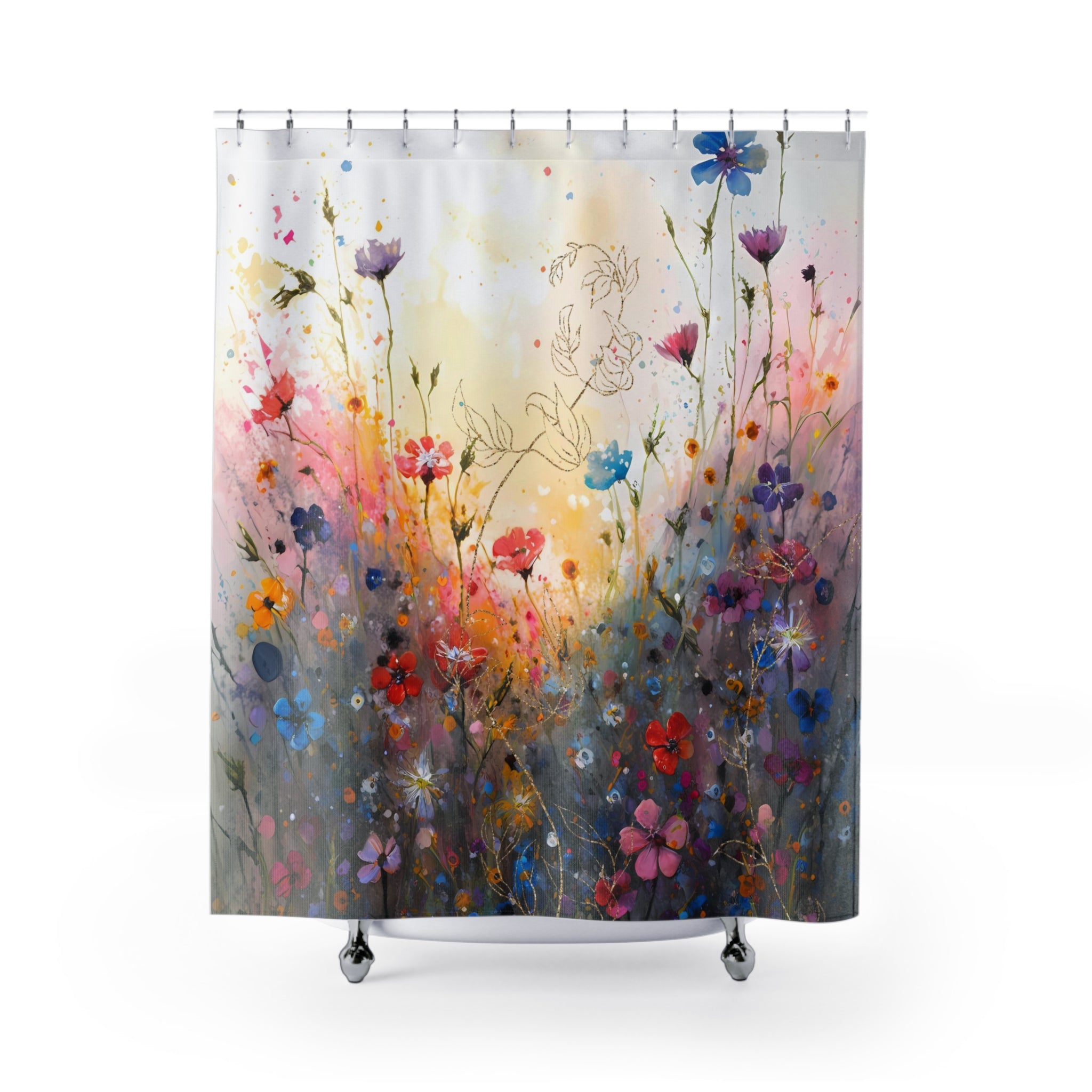 modern boho fabric shower curtain