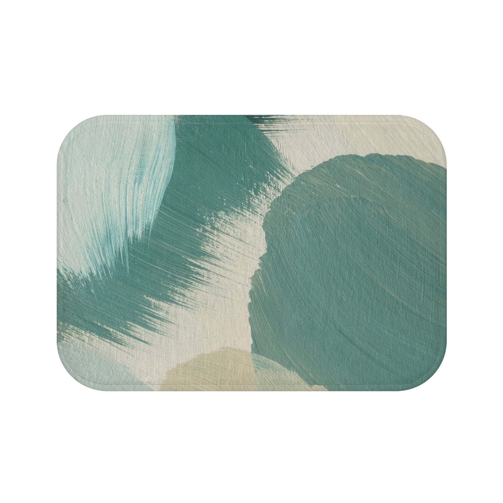 Abstract Bath Mat, Kitchen Mat | Sage Green, Beige Mat