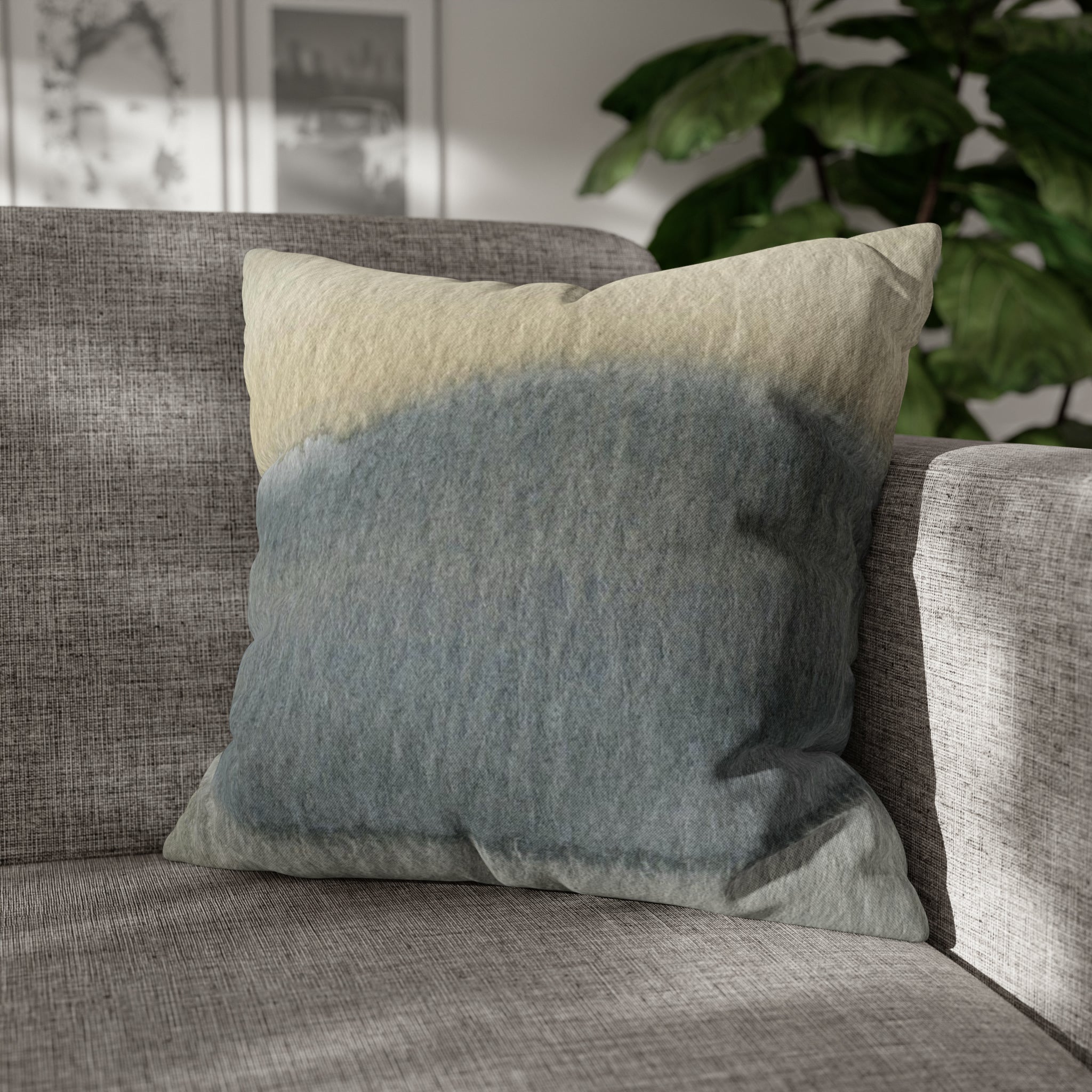 Abstract Pillow Cover | Gray Beige Watercolor Ombre